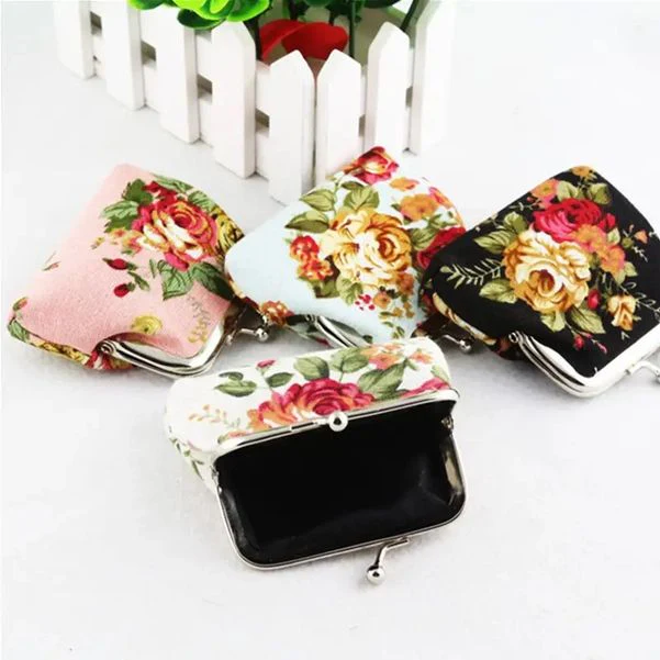 Black Floral Coin Purse | Cute Small Trinkets Storage - Image 3