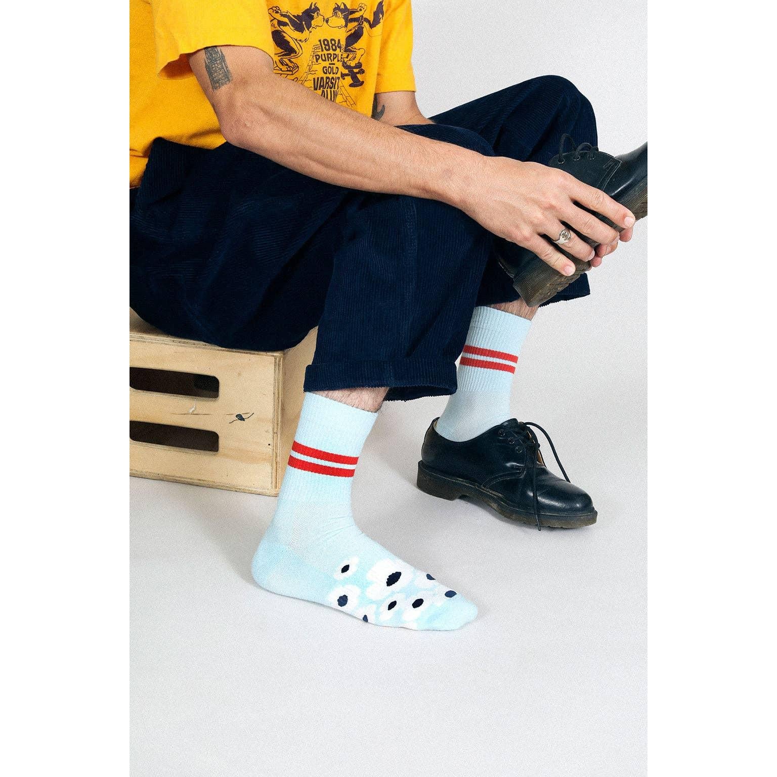 Floral Crew Socks | Men's Cushioned Crew Socks with Arch Support | Breathable Combed Cotton Socks Size 9–12 - Image 10
