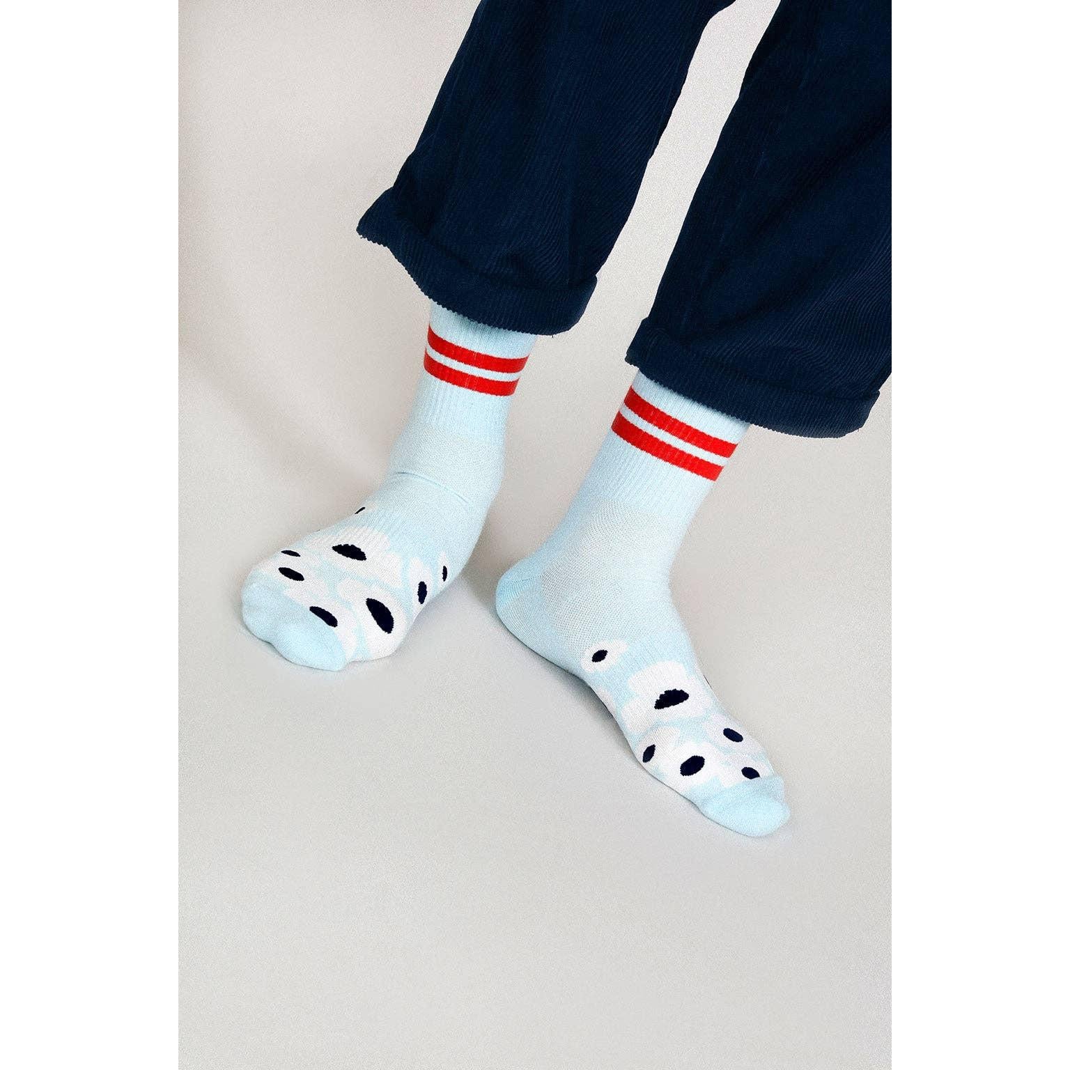 Floral Crew Socks | Men's Cushioned Crew Socks with Arch Support | Breathable Combed Cotton Socks Size 9–12 - Image 4