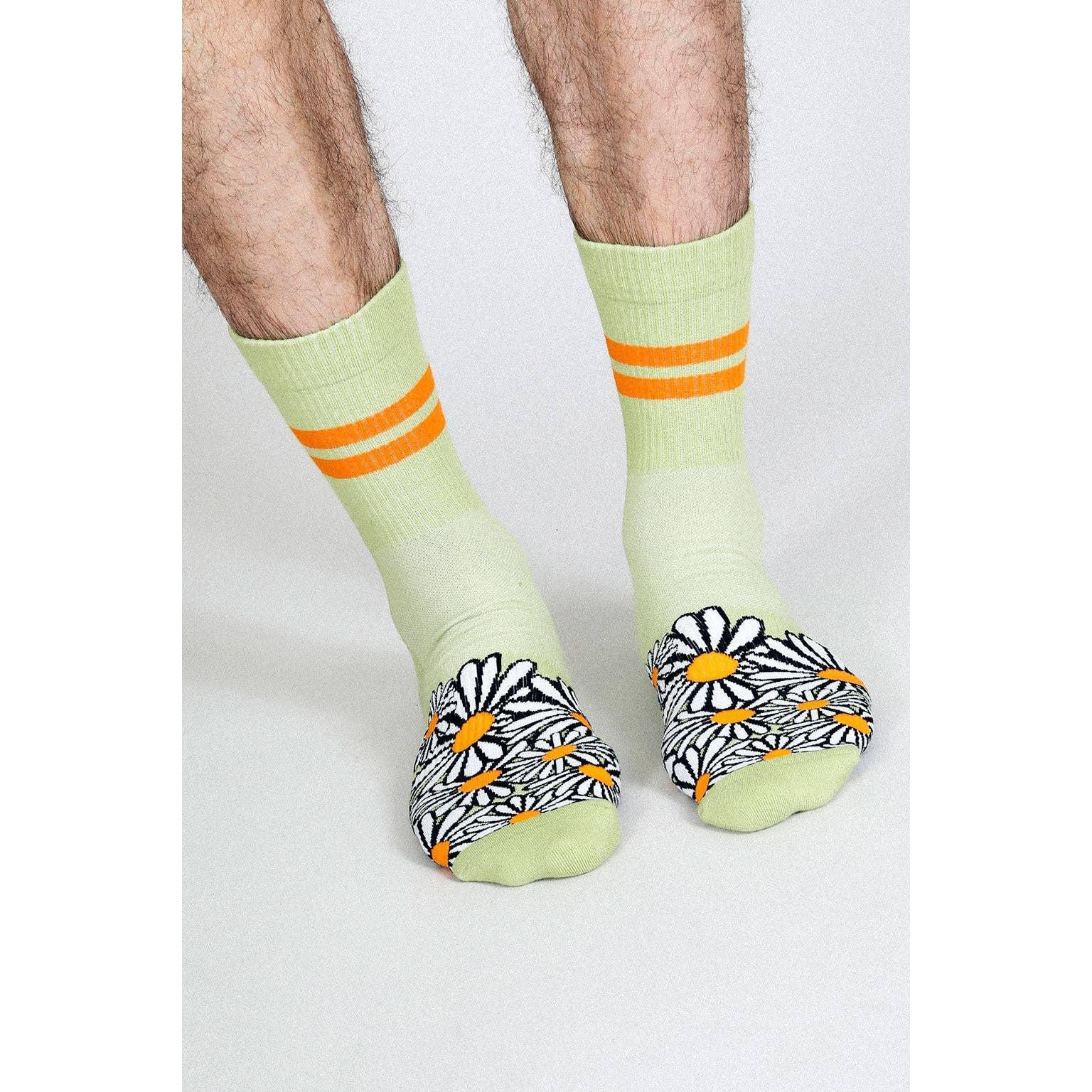 Floral Crew Socks | Men's Cushioned Crew Socks with Arch Support | Breathable Combed Cotton Socks Size 9–12 - Image 5