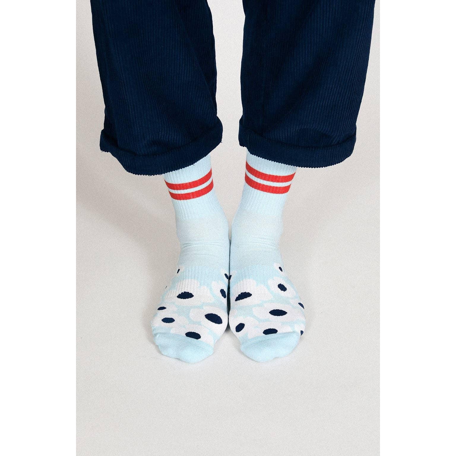 Floral Crew Socks | Men's Cushioned Crew Socks with Arch Support | Breathable Combed Cotton Socks Size 9–12 - Image 8