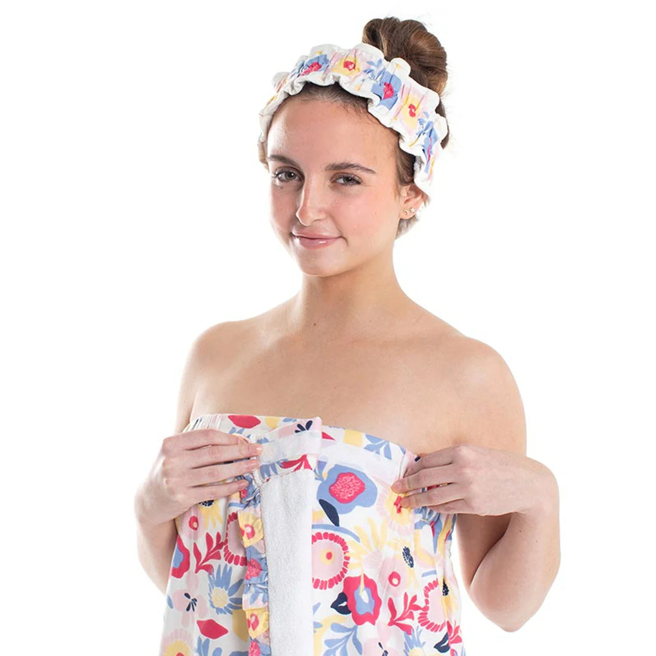 Floral Pop Spa Wrap and Headband Set | Bath Body Towel Shower - Image 6