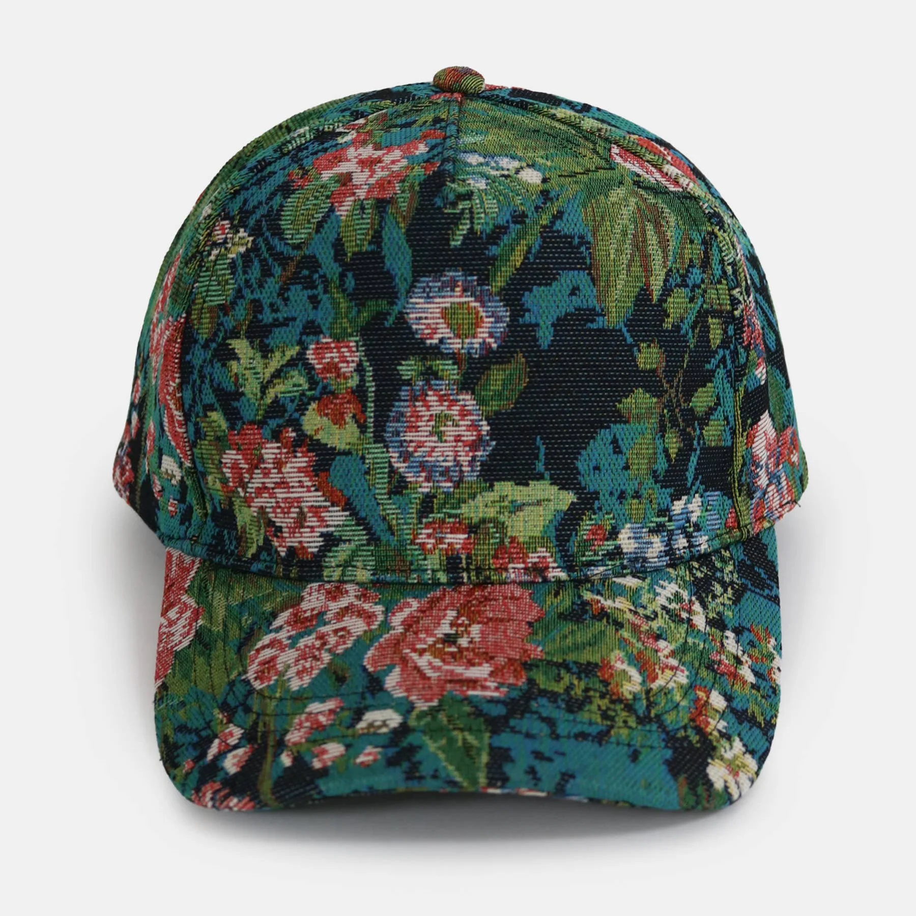 Floral Brocade 5 Panel Baseball Cap | Adjustable Structured Cap | One Size Fits Most - Image 3