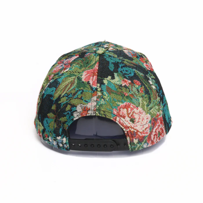 Floral Brocade 5 Panel Baseball Cap | Adjustable Structured Cap | One Size Fits Most - Image 4