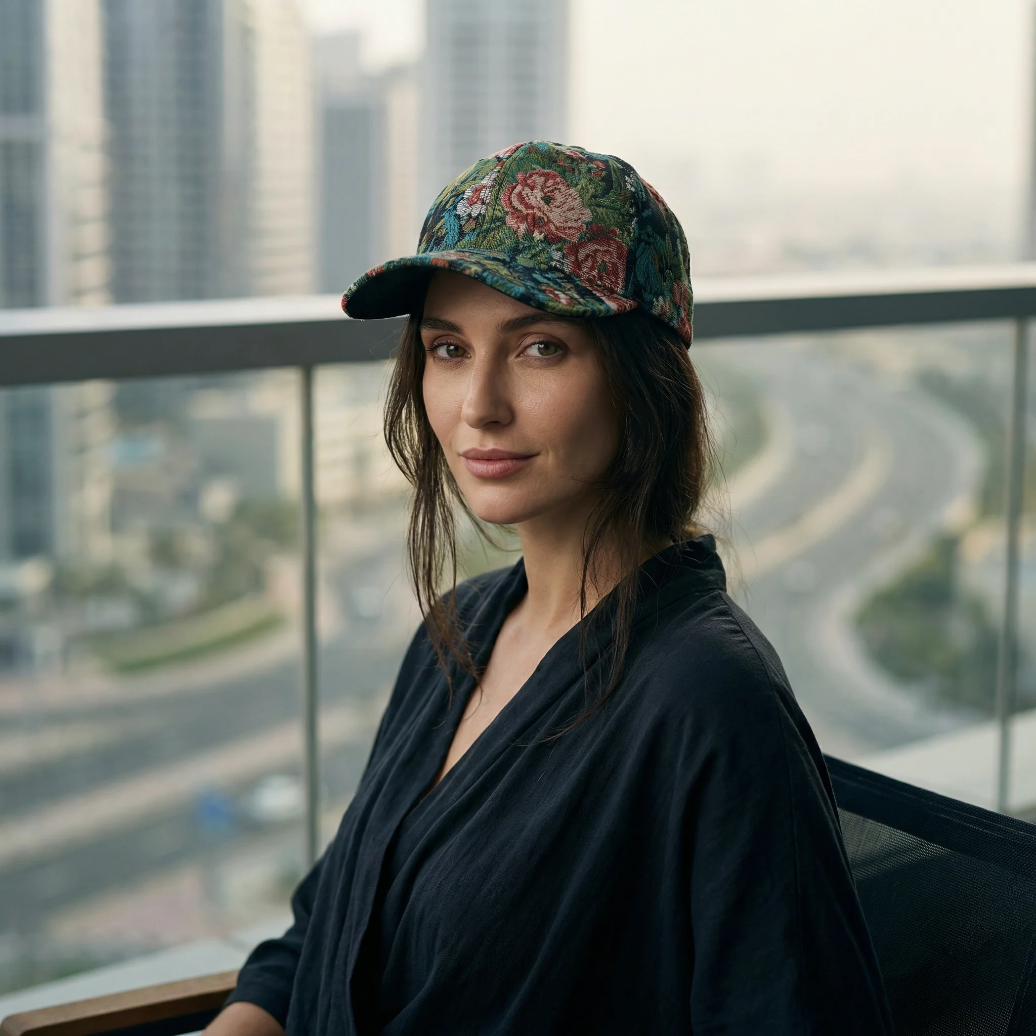Floral Brocade 5 Panel Baseball Cap | Adjustable Structured Cap | One Size Fits Most - Image 5