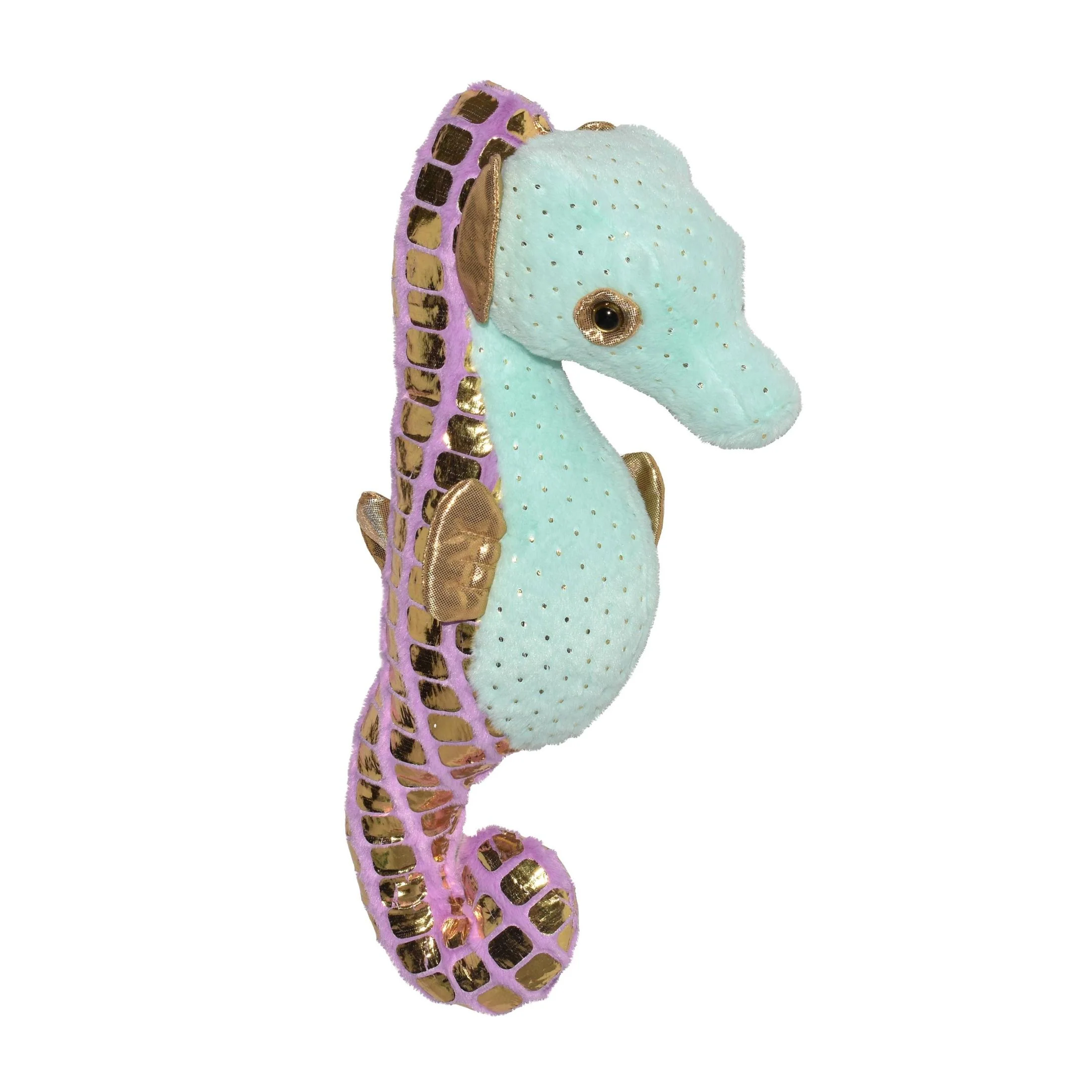 Seafoam Green Seahorse Stuffed Animal 12" | Foilkins Green Seahorse from Wild Republic - Image 2