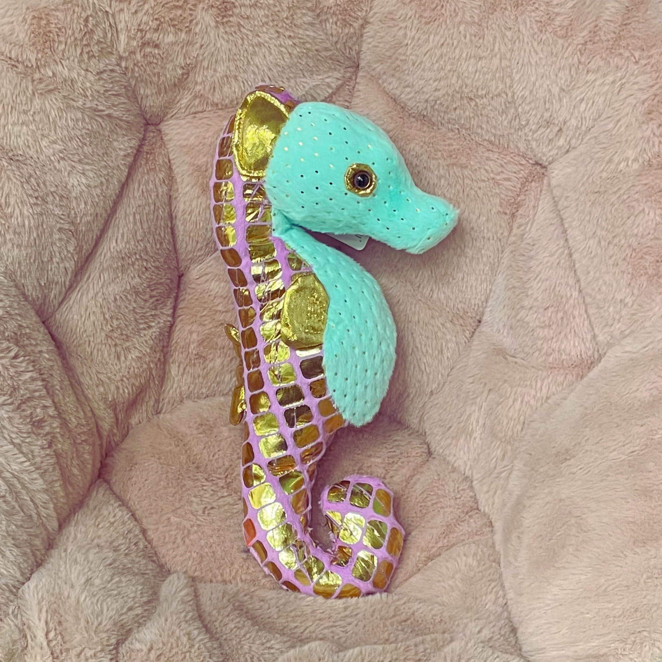 Seafoam Green Seahorse Stuffed Animal 12" | Foilkins Green Seahorse from Wild Republic - Image 6
