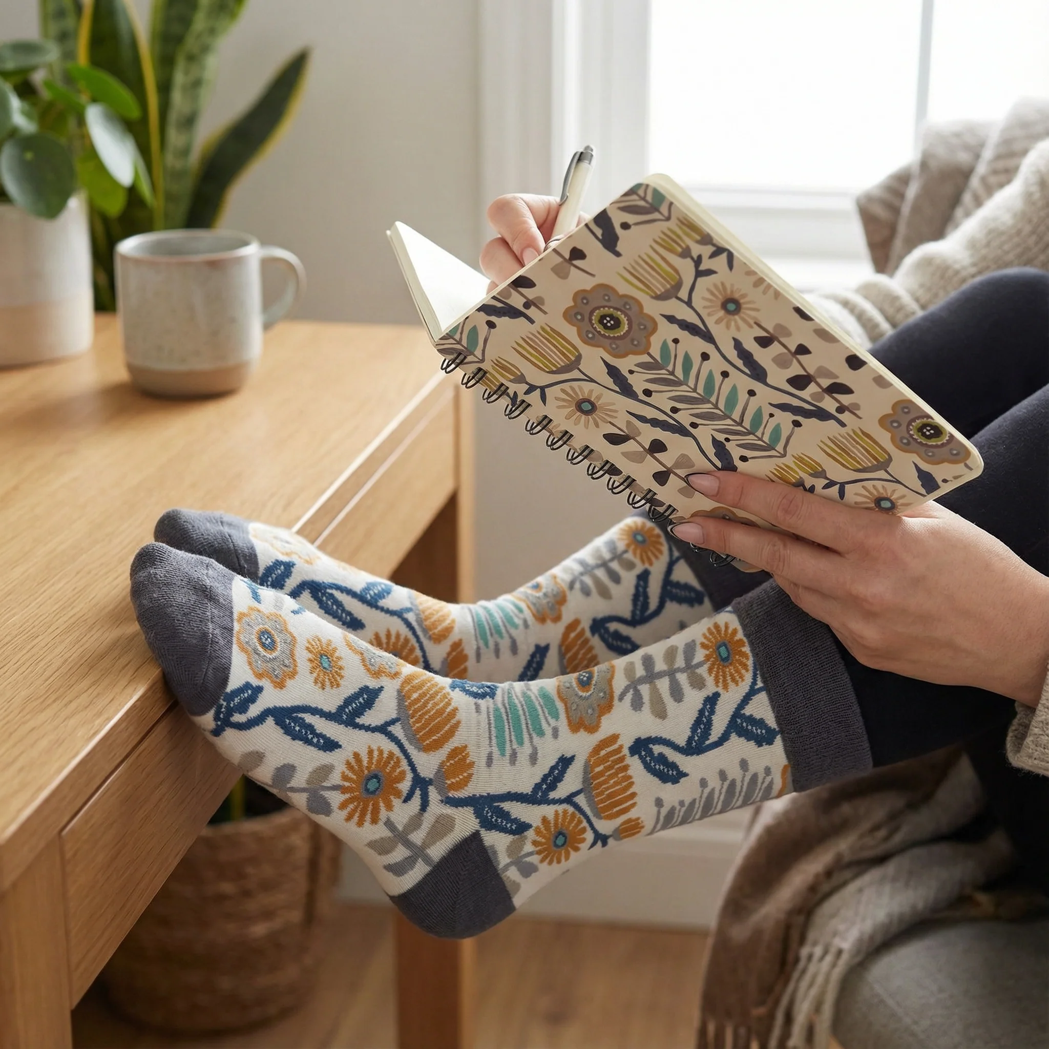Folk Art Socks and Notebook Bundle - Image 13