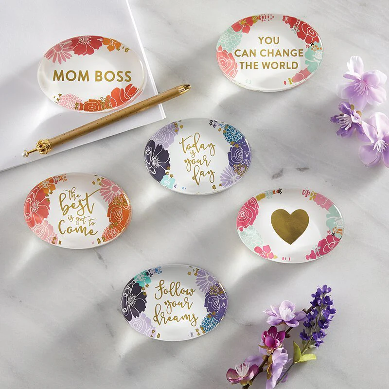 Follow Your Dreams Oval Floral Glass Paperweight - Image 4