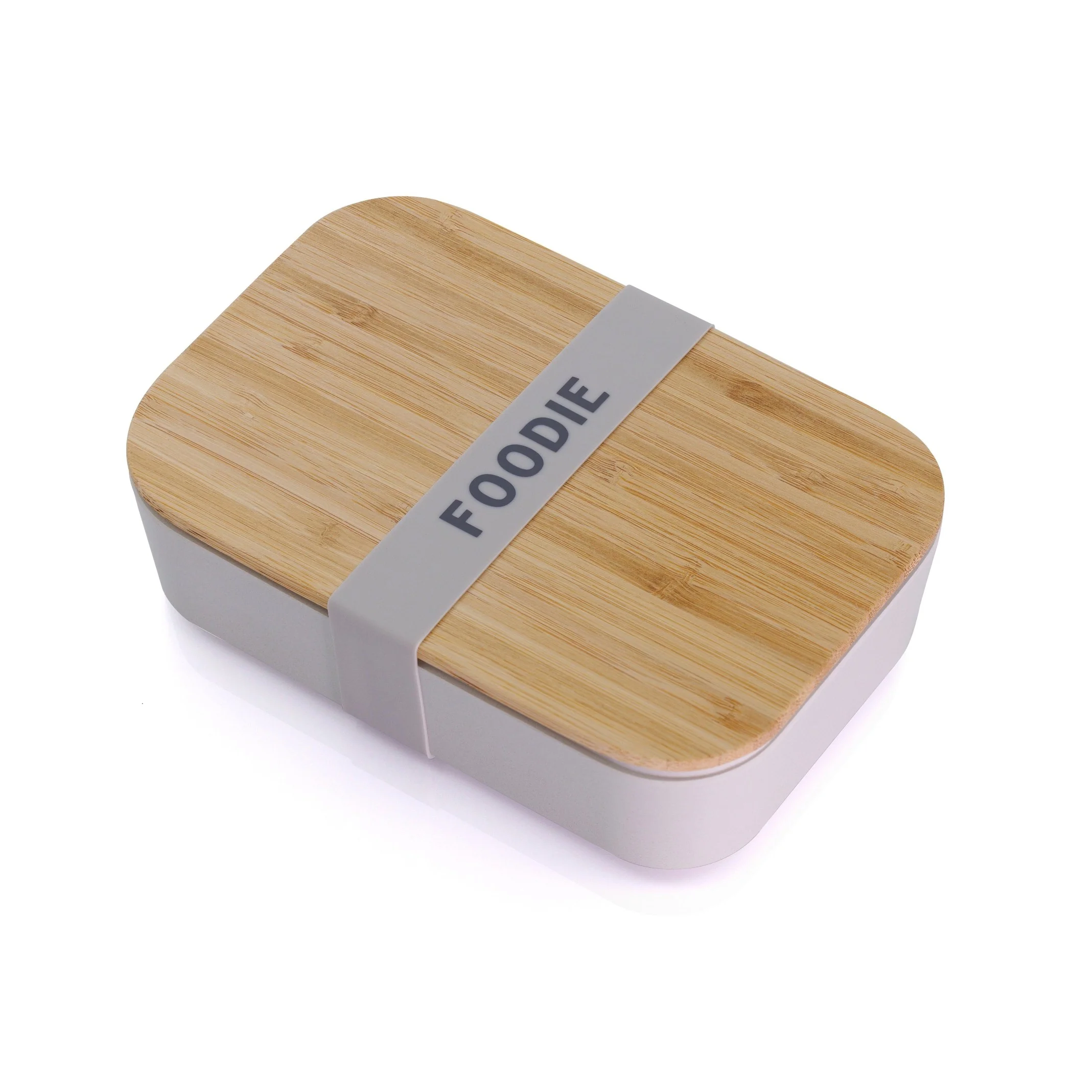 Foodie Bamboo Lunch Box in Gray | Eco-Friendly and Sustainable | 7.5" x 5" x 2"