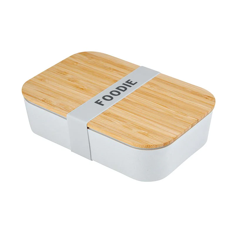 Foodie Bamboo Lunch Box in Gray | Eco-Friendly and Sustainable | 7.5" x 5" x 2" - Image 3