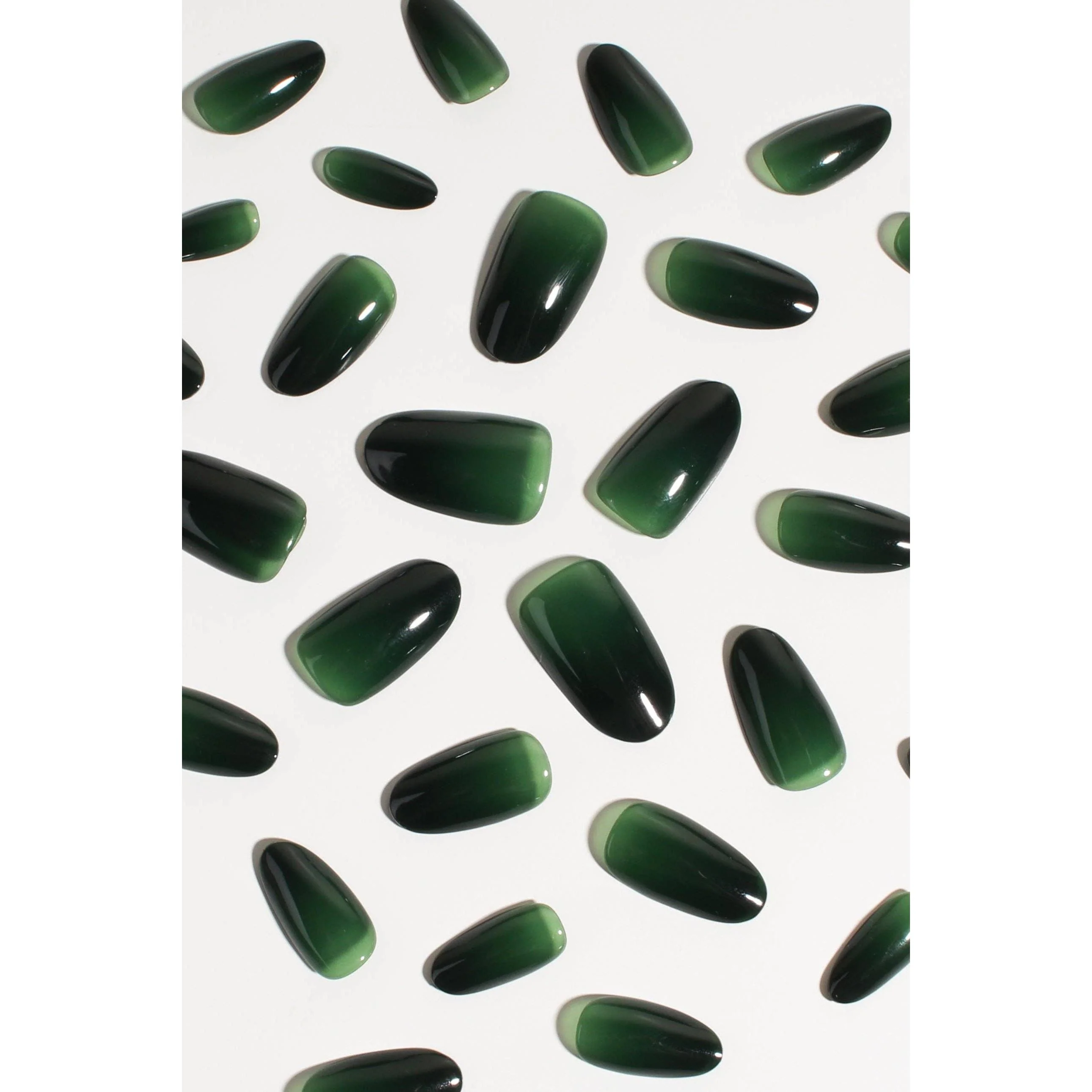 Forest Lush Press-On Nails | Deep Green Glossy Nails | Reusable & Non-Toxic - Image 3