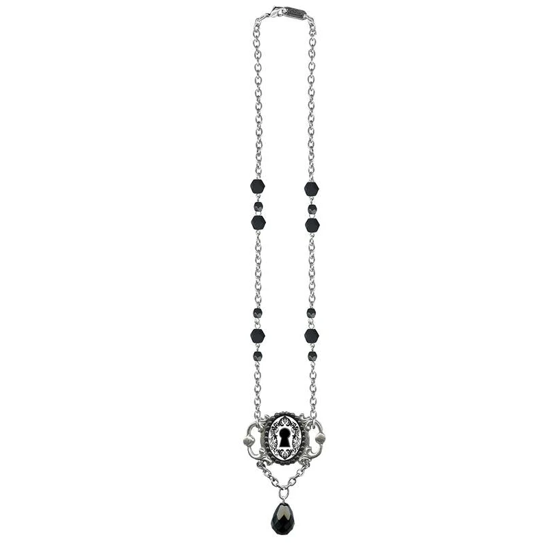 Framed Gem Drop Keyhole Handmade Necklace - Image 3