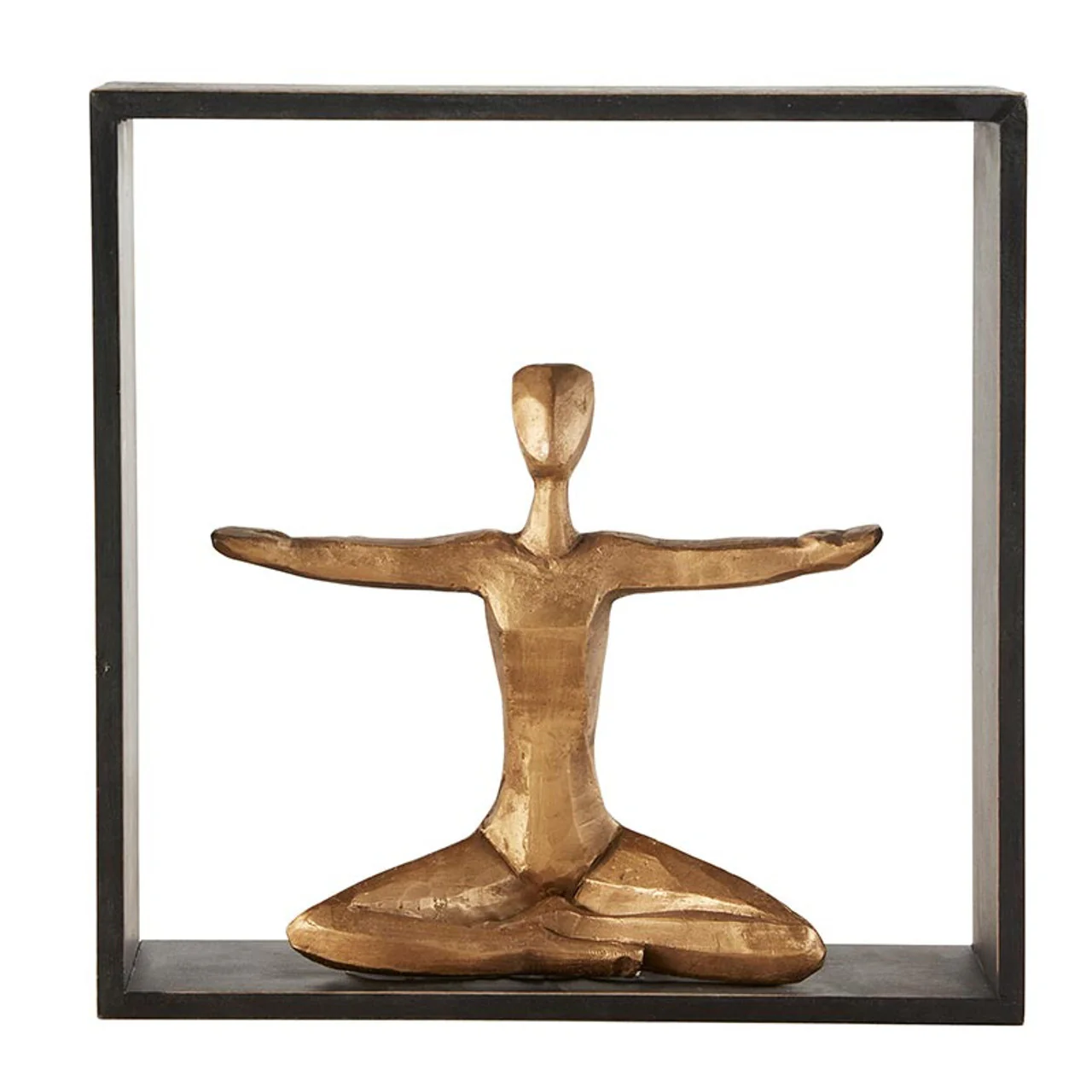 Framed Yoga Statue | Modern Figurine Black and Gold Contemporary Statue - Image 5