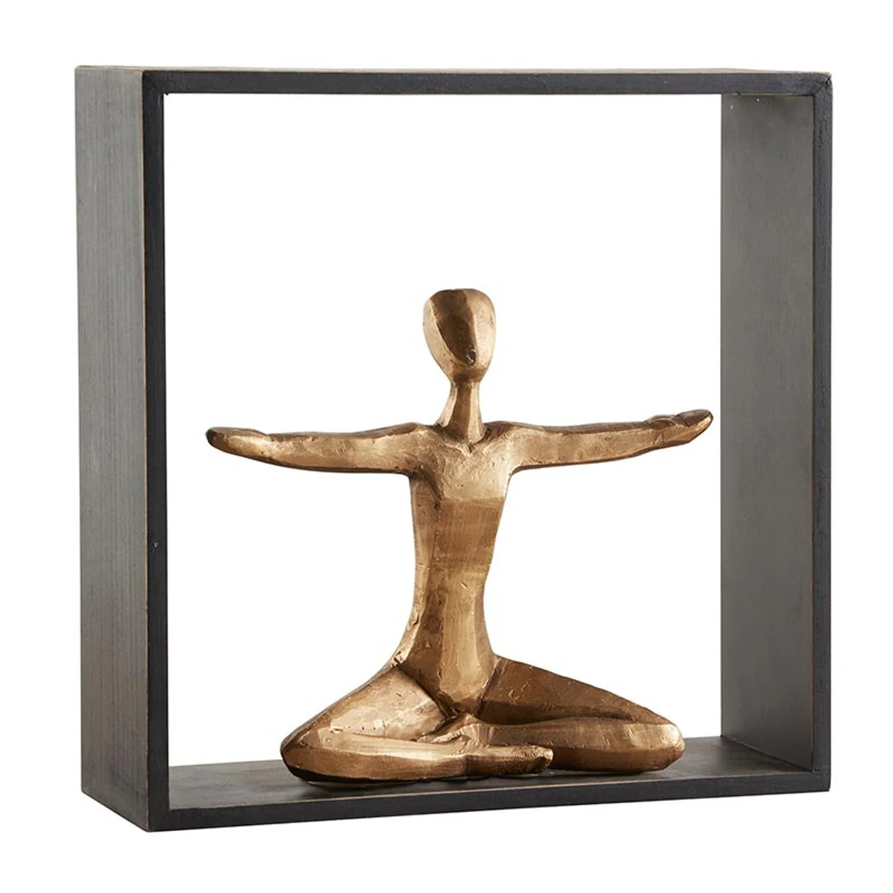 Framed Yoga Statue | Modern Figurine Black and Gold Contemporary Statue - Image 6