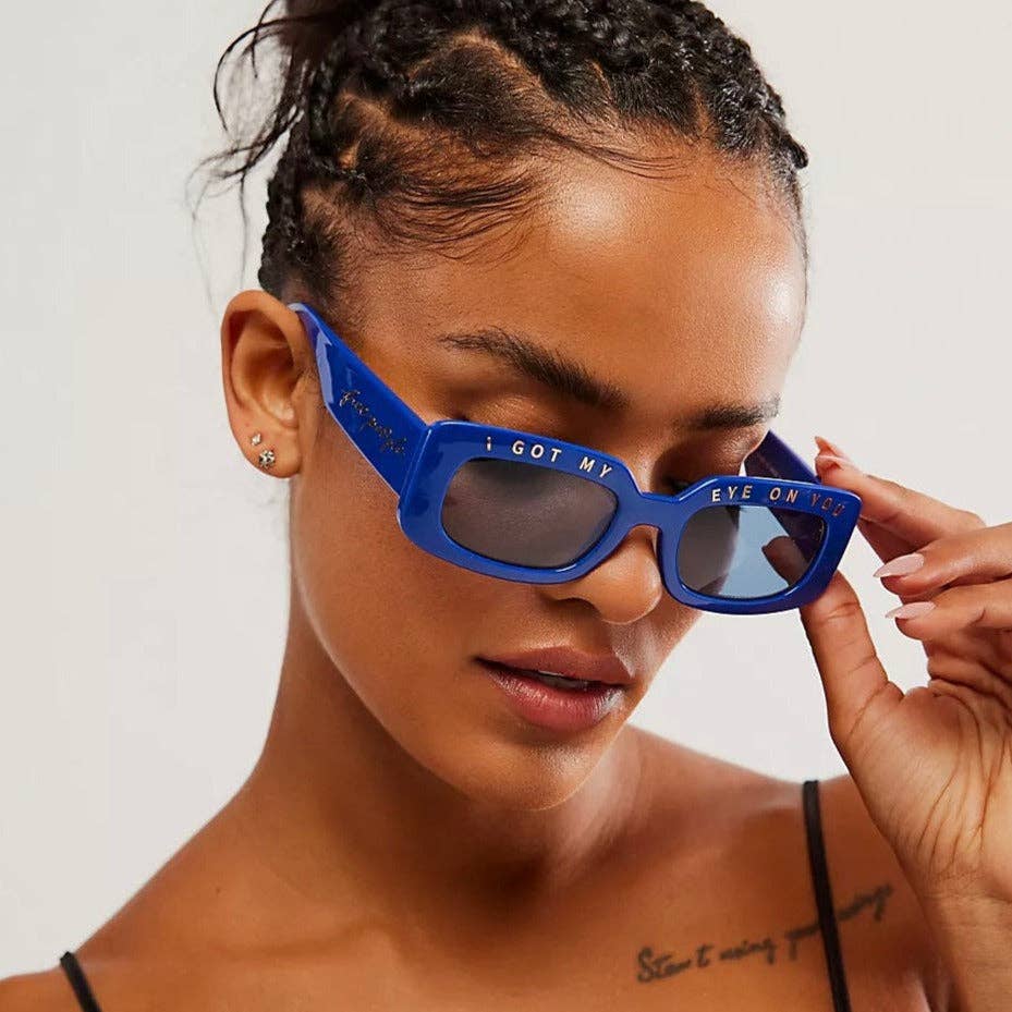Free People x INDY "I Got My Eye On You" Blue UV400 Sun Protection Sunglasses - Image 2