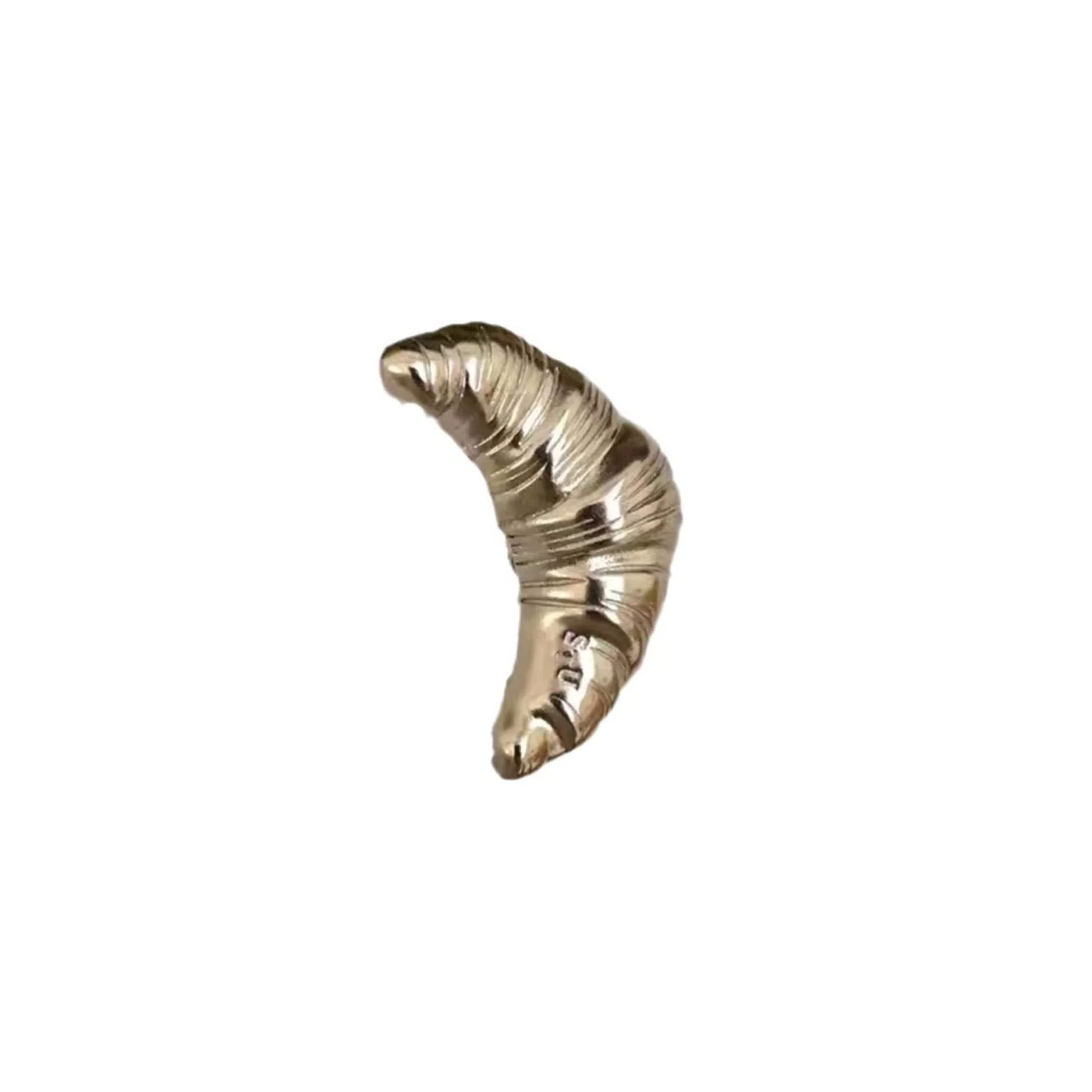 French Croissant Brooch in Gold & Silver 1.4" Metal Pin for Food Lovers - Image 6