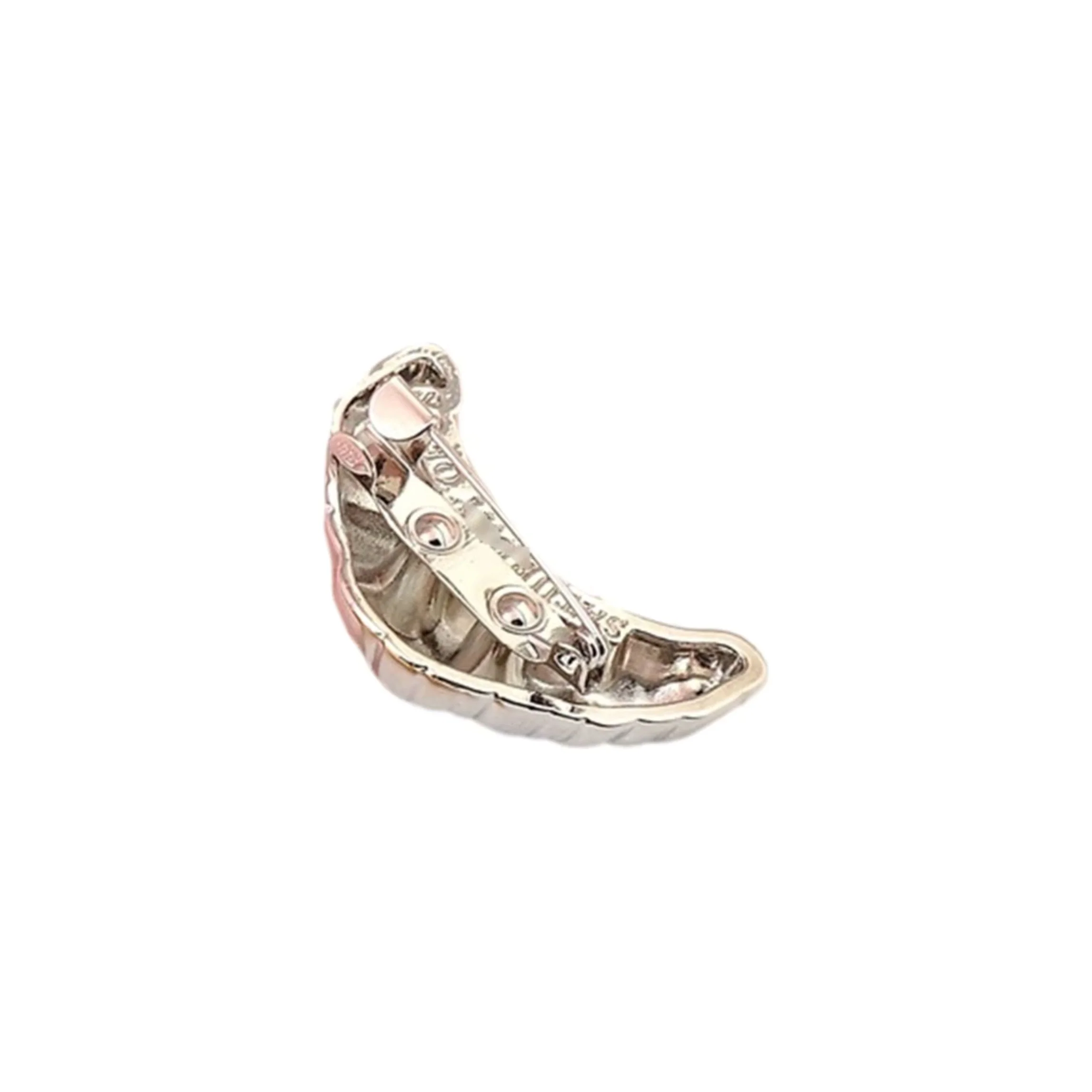 French Croissant Brooch in Gold & Silver 1.4" Metal Pin for Food Lovers - Image 7