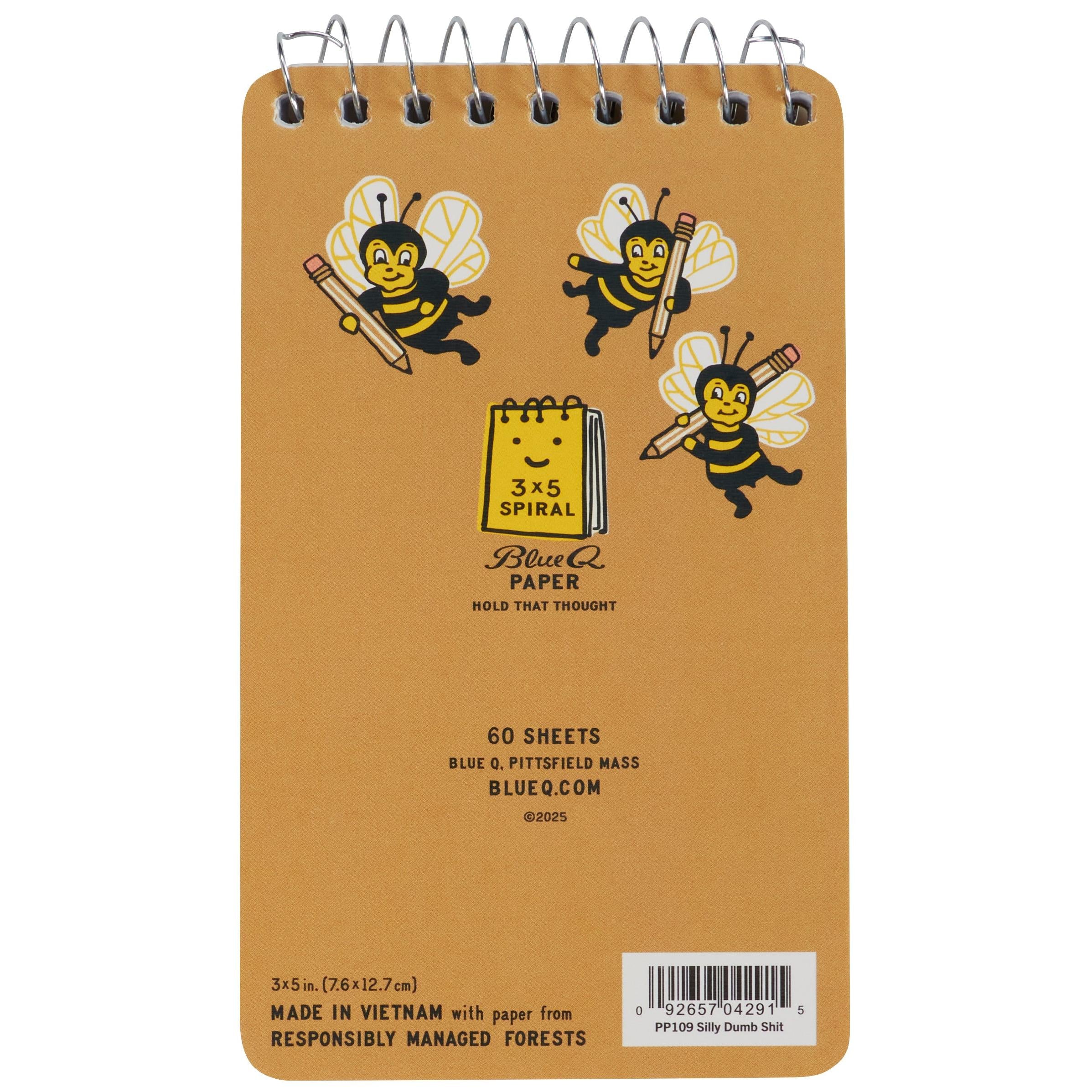 Fresh Pages For Silly Dumb Shit Spiral Notepad | 5" x 3" | BlueQ at GetBullish - Image 3