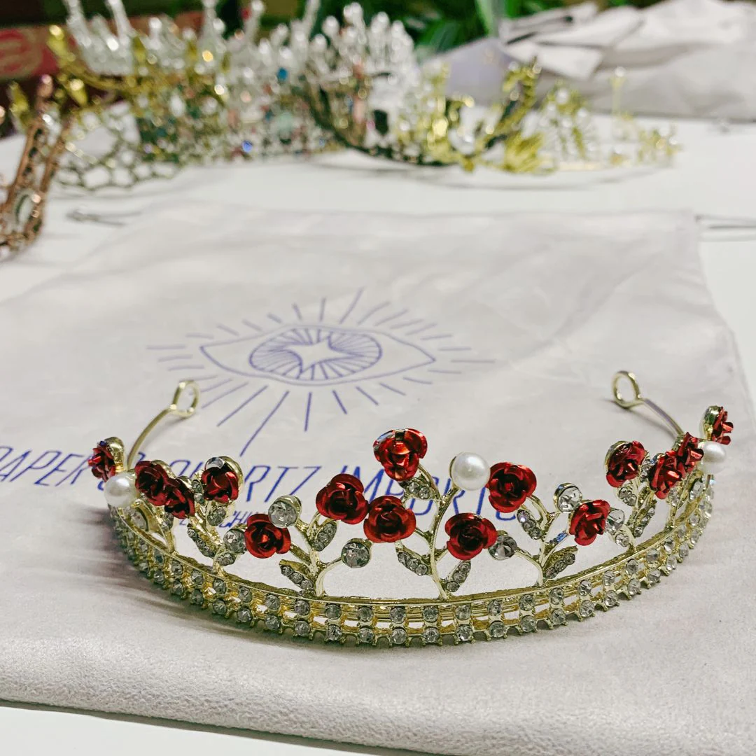 Fresh Romance Red Roses Tiara Crown | Royalty Crown Hair Accessory - Image 4