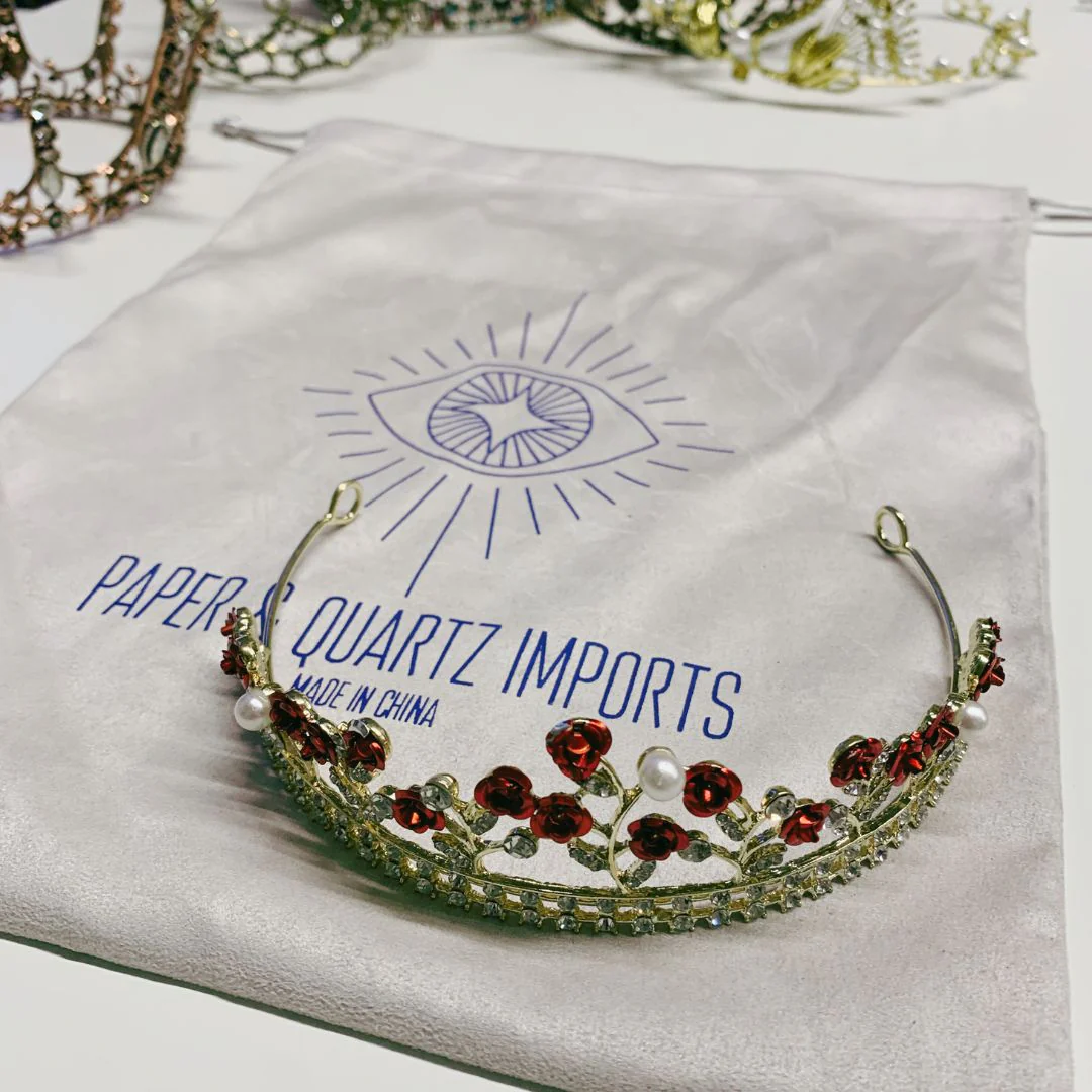 Fresh Romance Red Roses Tiara Crown | Royalty Crown Hair Accessory - Image 5