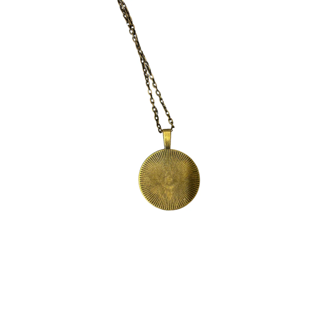 Frida Cabochon Pendant Necklace in Aged Bronze or Black - Image 6