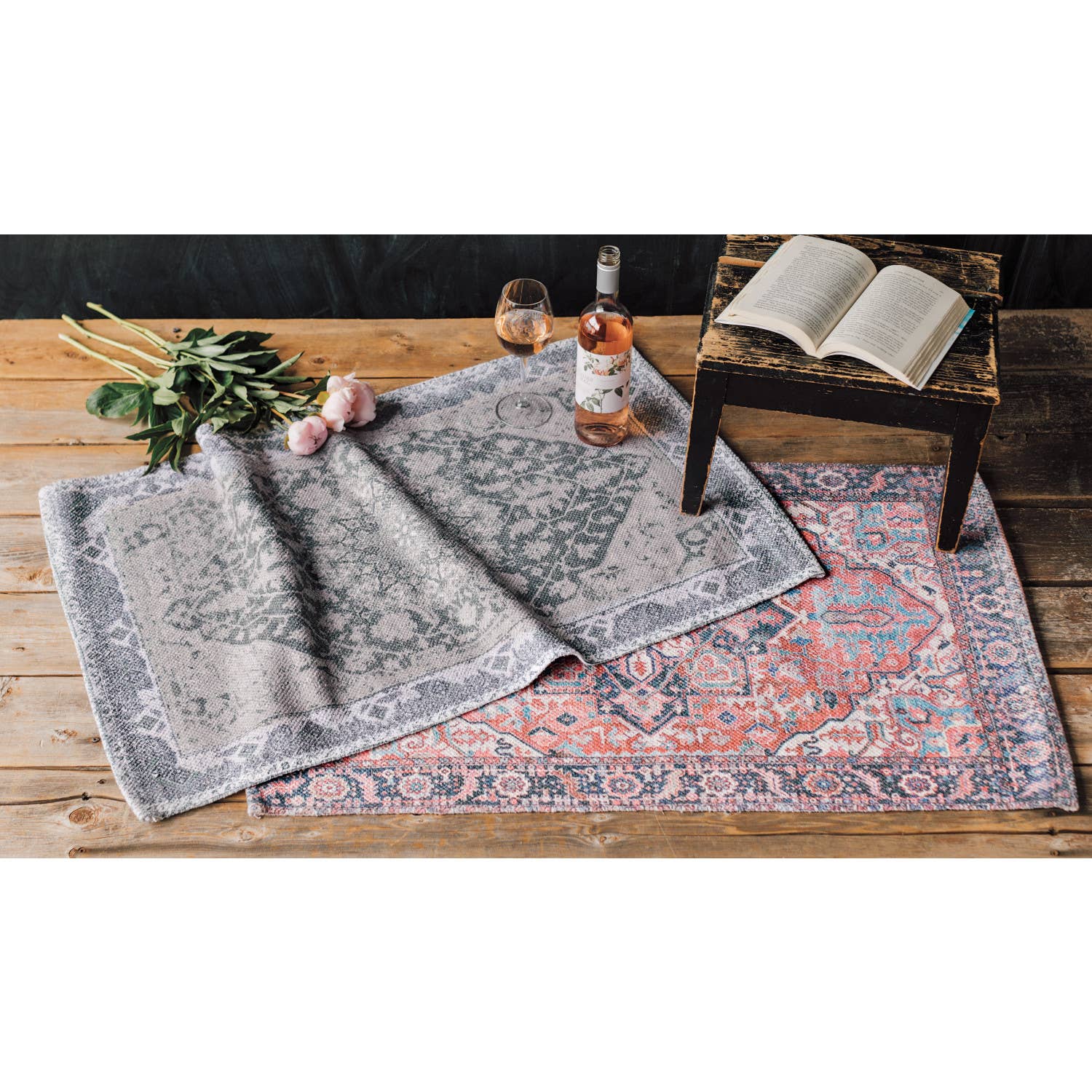 Fuchsia Heritage Rug | Cotton-printed Carpet Mat | 2 x 3 Feet - Image 2