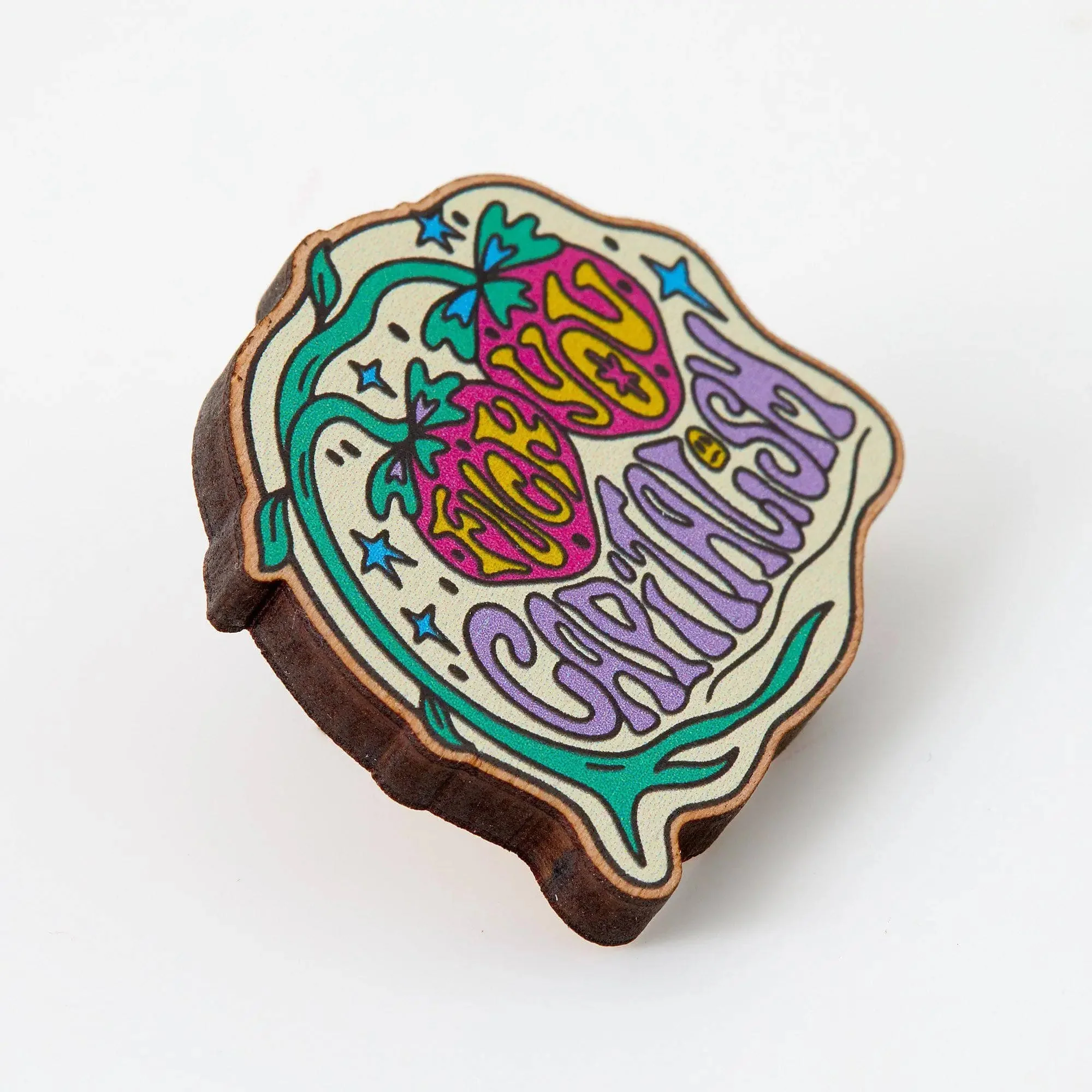 Fuck You Capitalism Wooden Eco Pin | Made in the UK - Image 2