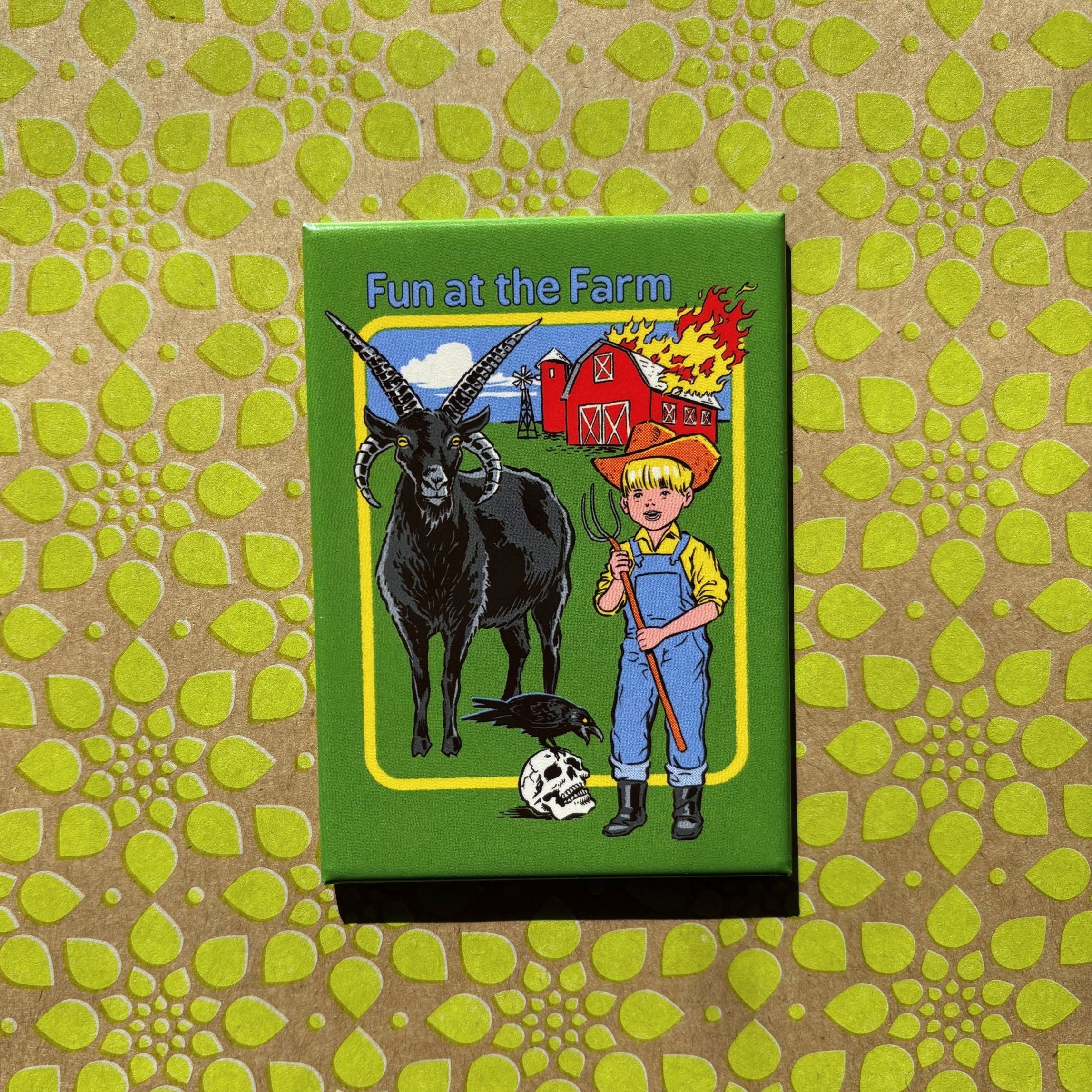 Fun At the Farm Rectangular Magnet | Magnetic Surface Fridge Decor Art by Steven Rhodes | 2.5" X 3.5" - Image 2