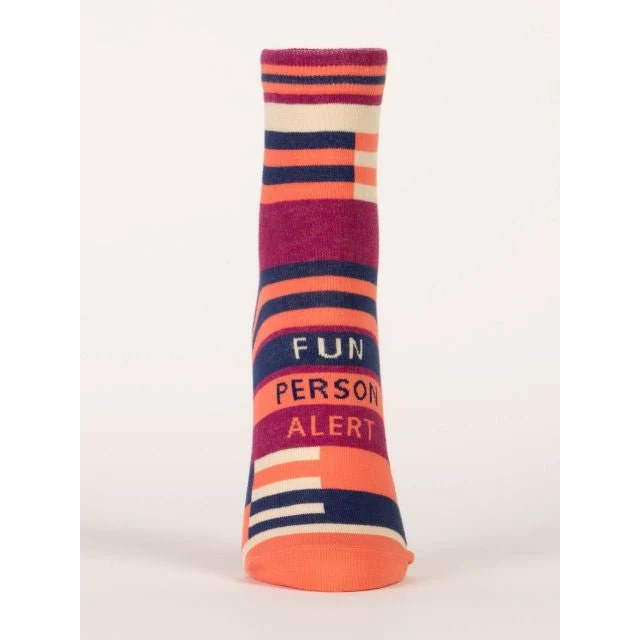 Fun Person Alert Women's Ankle Socks in Orange Stripe | BlueQ at GetBullish - Image 4