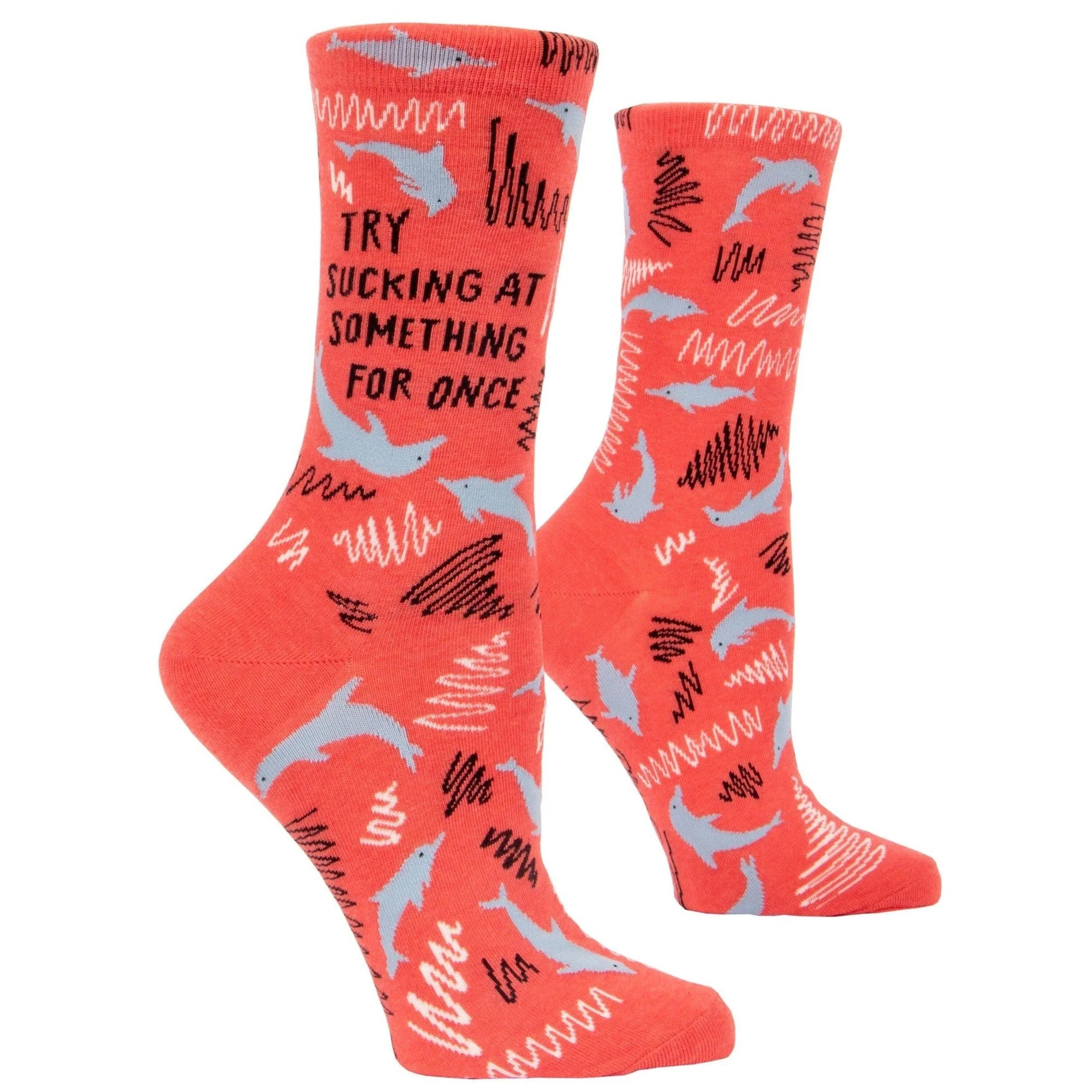 BlueQ Try Sucking At Something For Once Women's Crew Dress Socks | BlueQ at GetBullish - Image 3