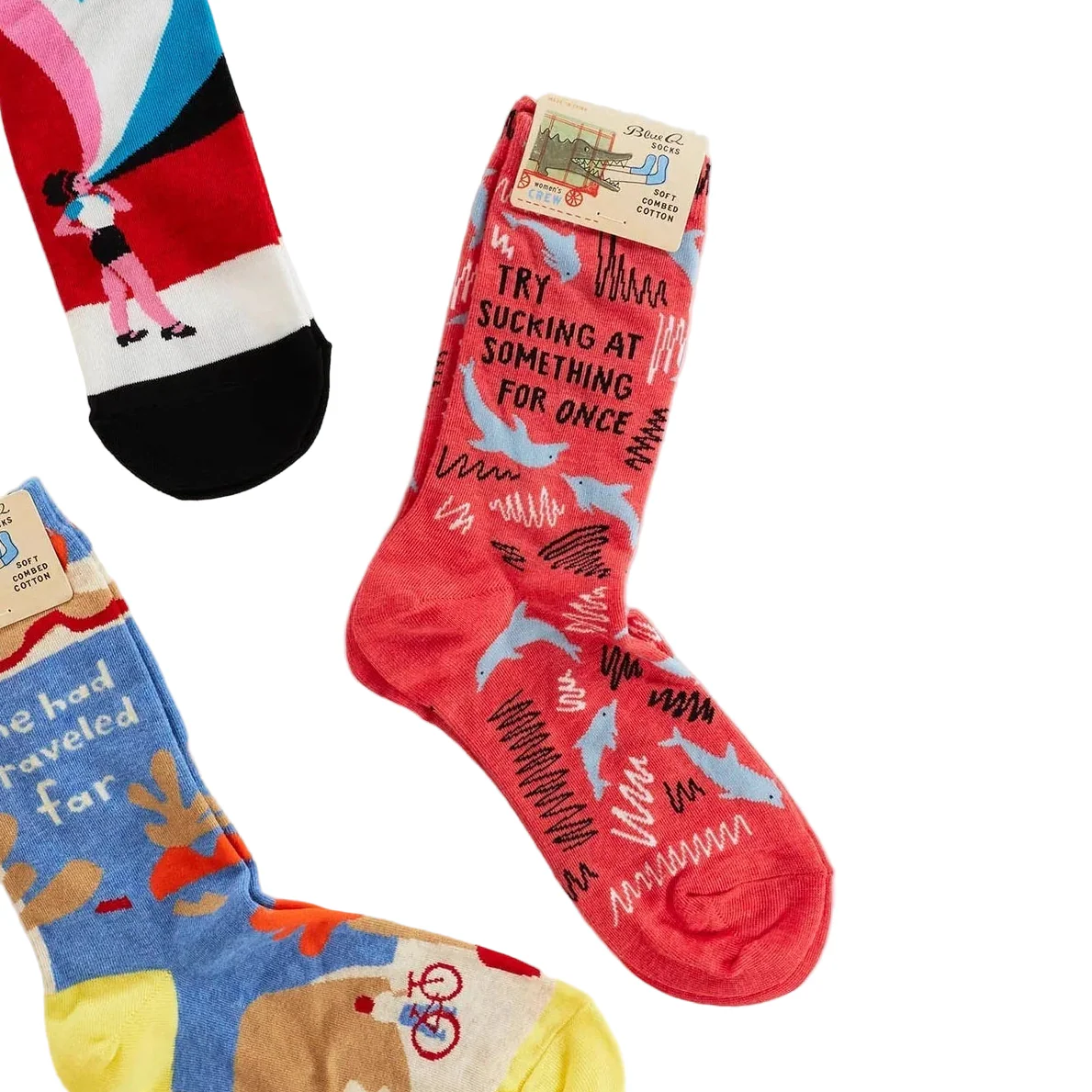 BlueQ Try Sucking At Something For Once Women's Crew Dress Socks | BlueQ at GetBullish - Image 4