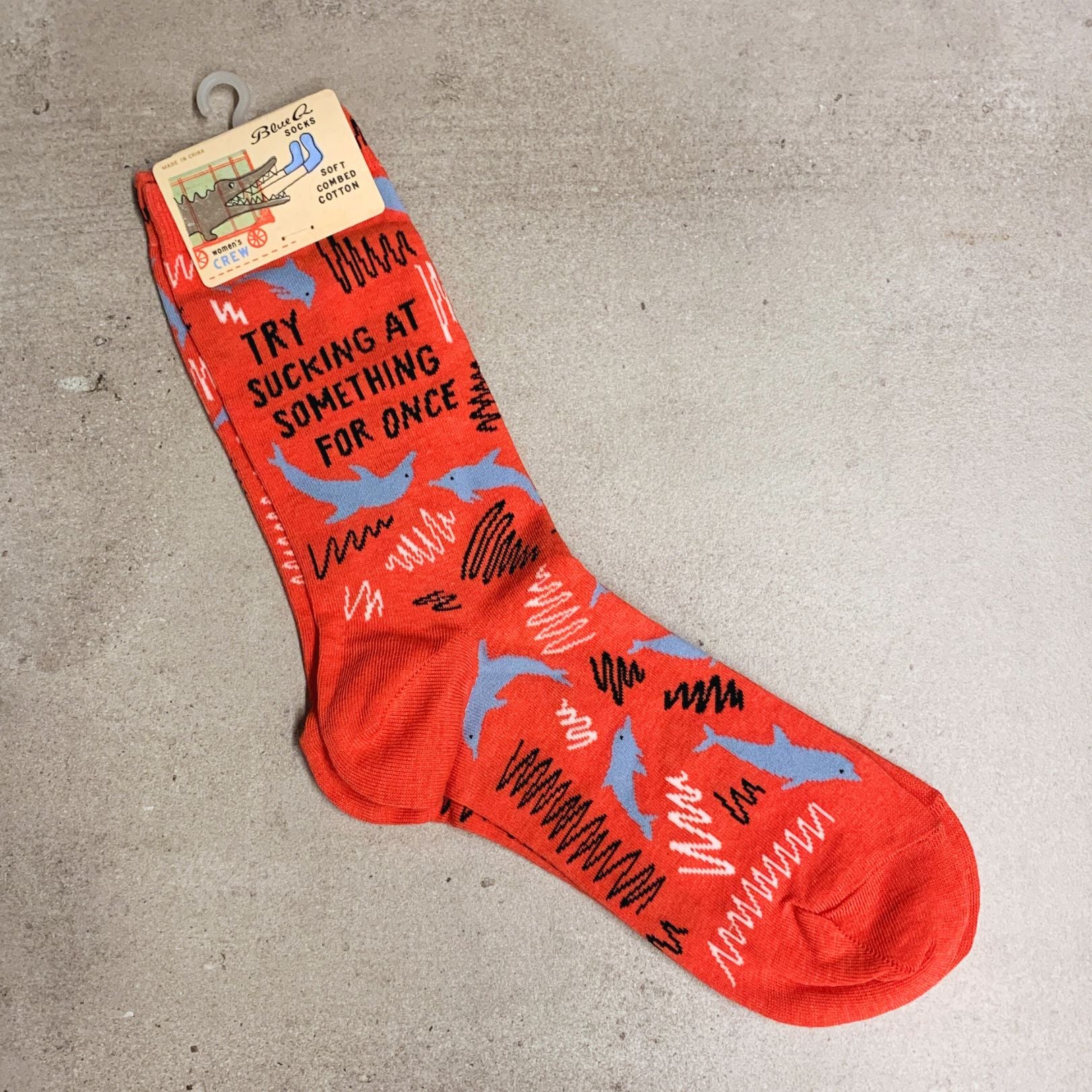BlueQ Try Sucking At Something For Once Women's Crew Dress Socks | BlueQ at GetBullish - Image 5