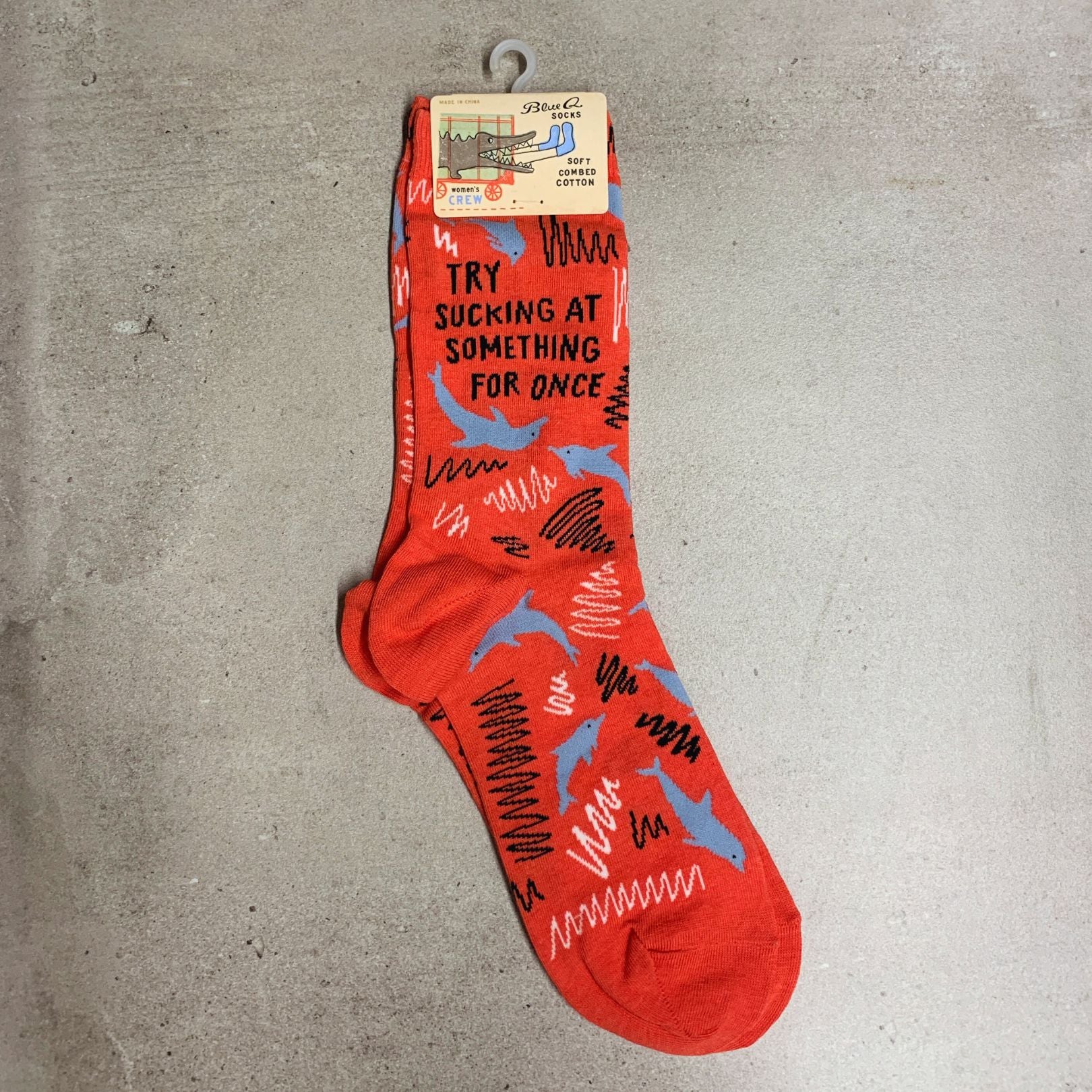 BlueQ Try Sucking At Something For Once Women's Crew Dress Socks | BlueQ at GetBullish - Image 6