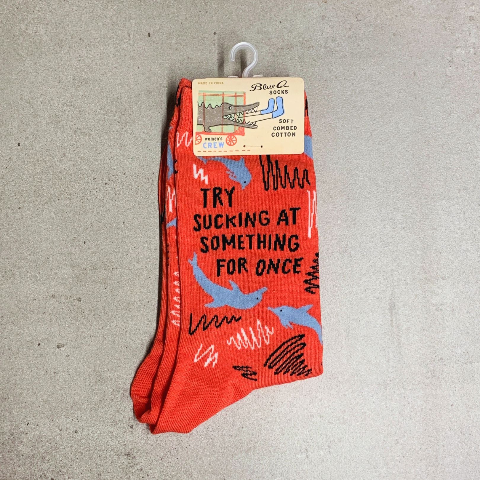 BlueQ Try Sucking At Something For Once Women's Crew Dress Socks | BlueQ at GetBullish - Image 7