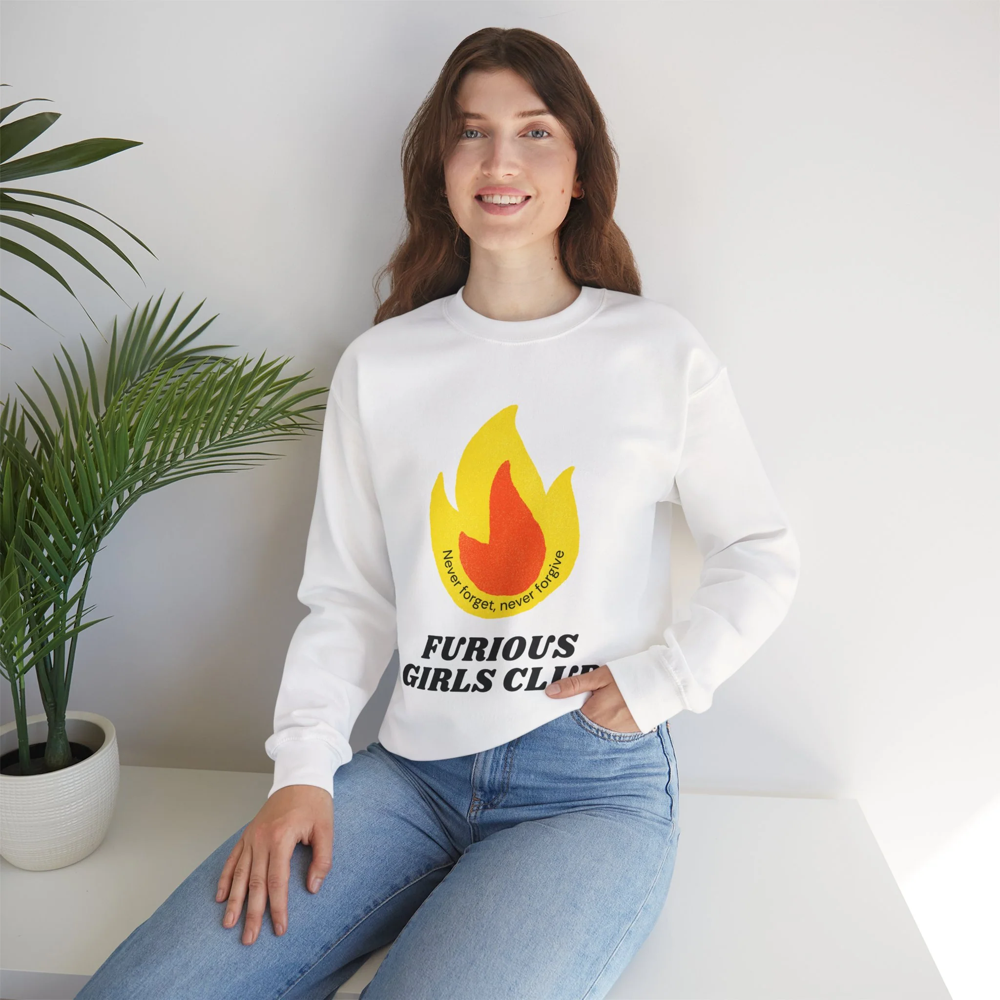 Furious Girls Club Unisex Heavy Blend™ Crewneck Sweatshirt | Feminist Statement Pullover [Sizes S-5X] - Image 10