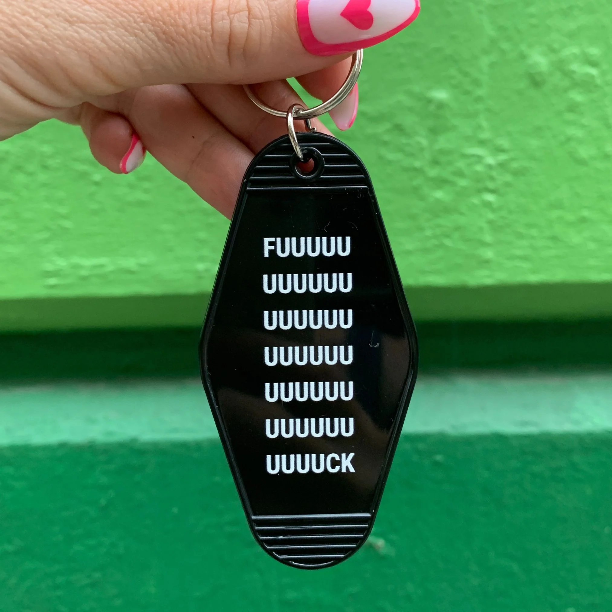 Fuuuuuuuuuuuck Motel Style Keychain in Black - Image 2