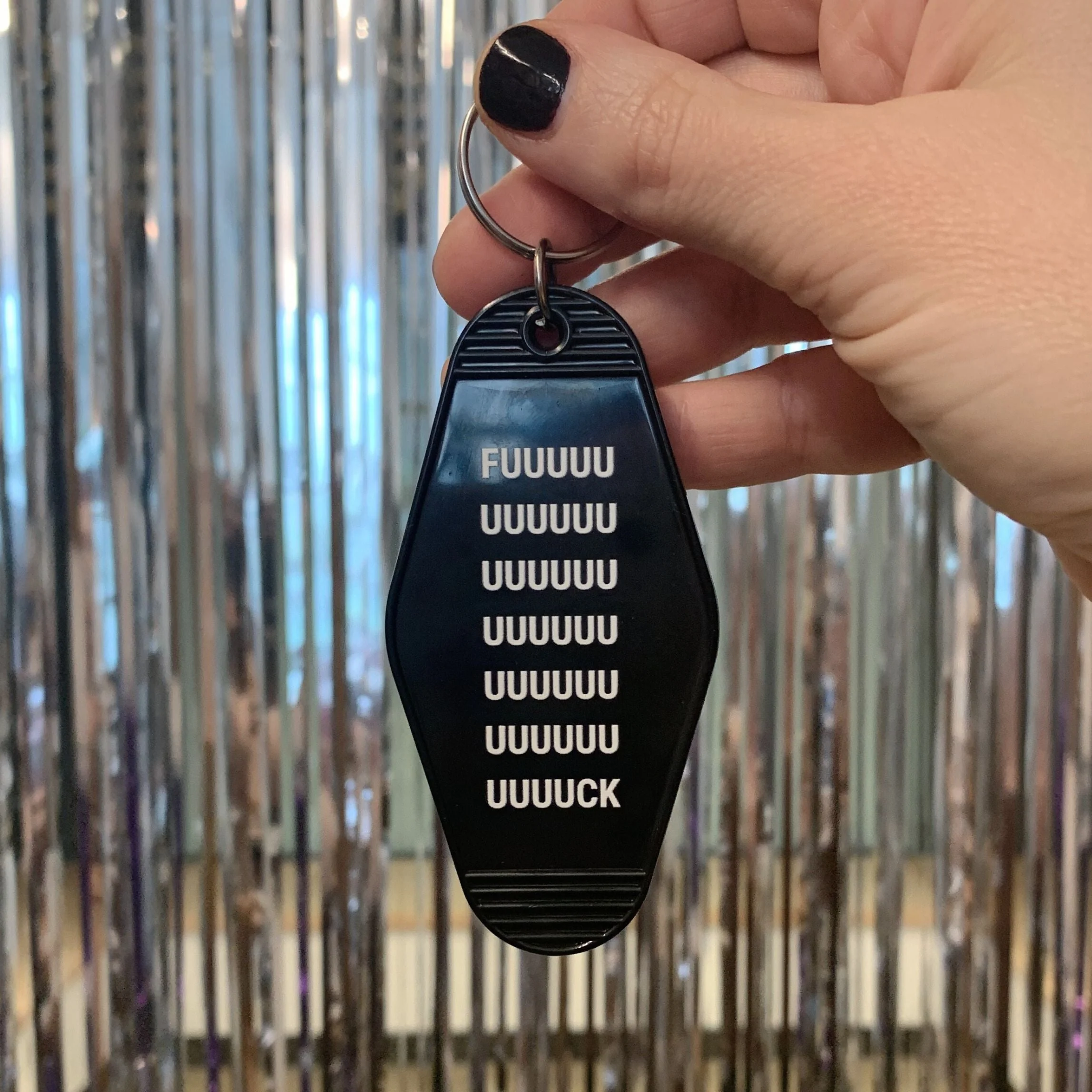 Fuuuuuuuuuuuck Motel Style Keychain in Black - Image 6