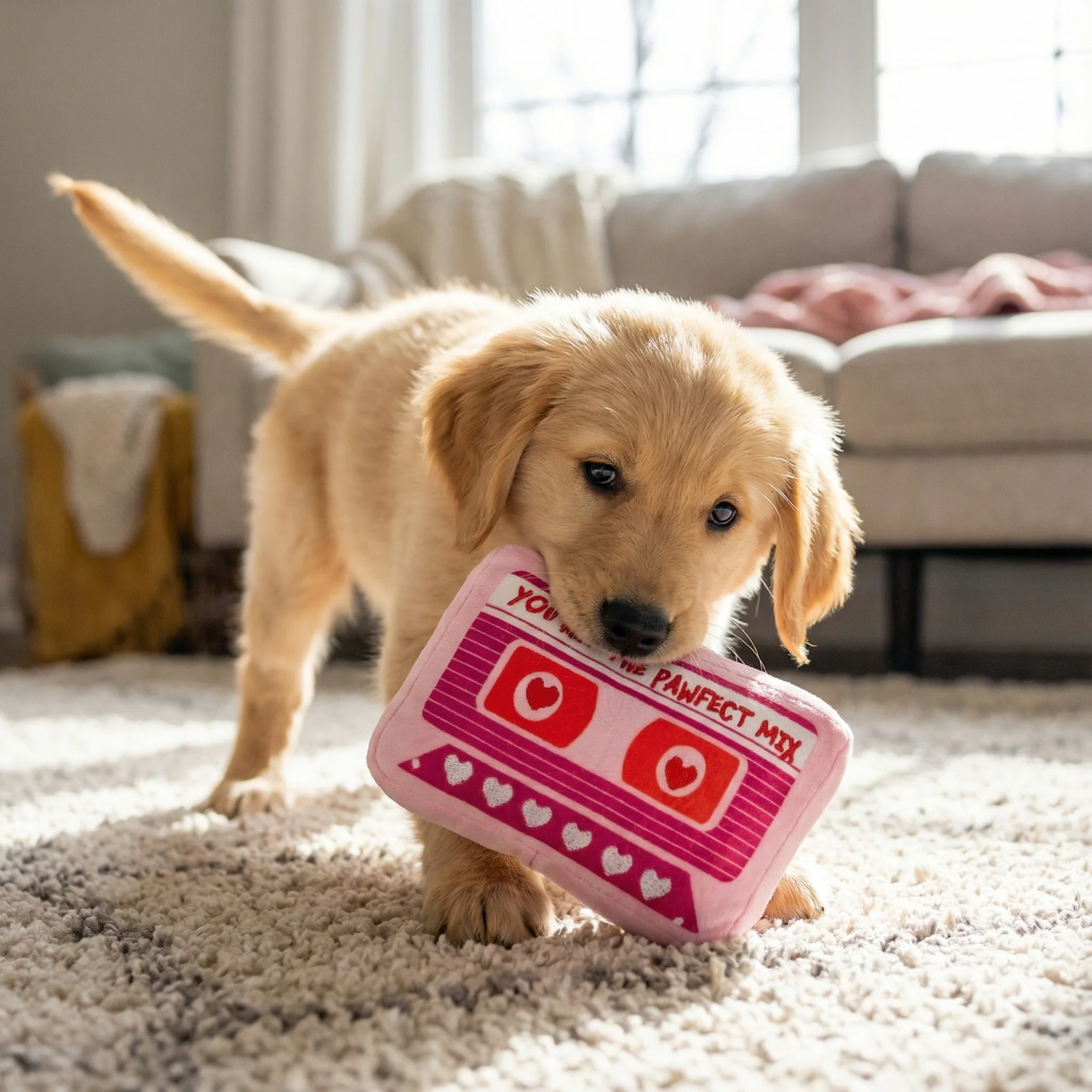 Mix Tape Plush Dog Toy | Plush Toys for Pet Lovers | Giftable Dog Stocking Stuffer - Image 2