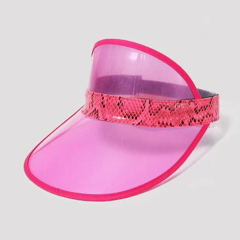 Python Trim Visor | Semi Transparent Plastic Sun Visor with Elastic Band (Black, Pink or Green) - Image 3