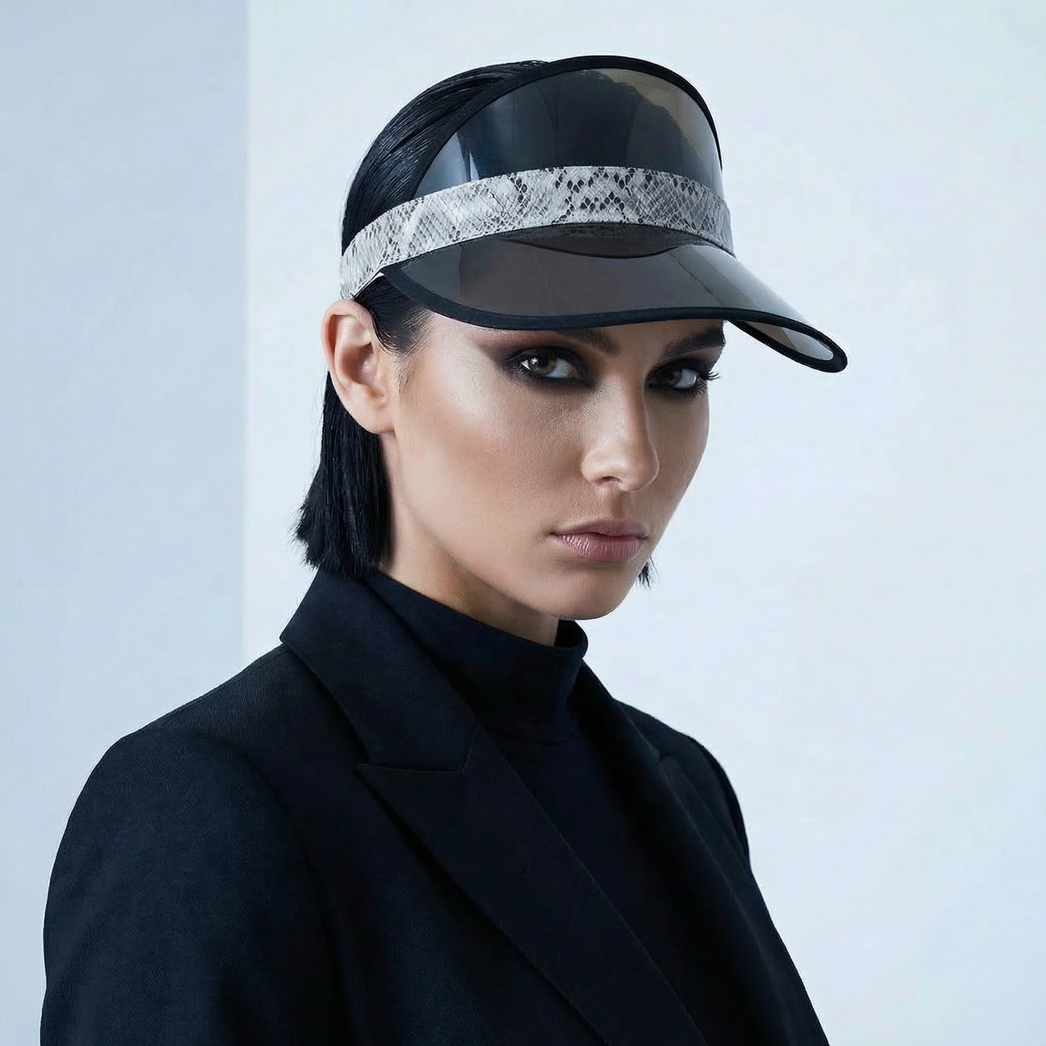 Python Trim Visor | Semi Transparent Plastic Sun Visor with Elastic Band (Black, Pink or Green) - Image 4