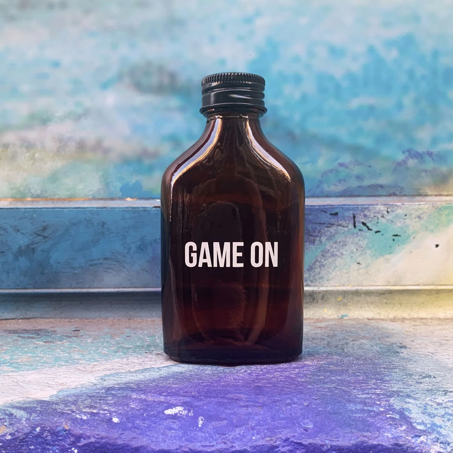 Game On Amber Mini Flask | Fathers Day, Dad Gift, Sports Themed Liquor Bottle | Glass - Image 6