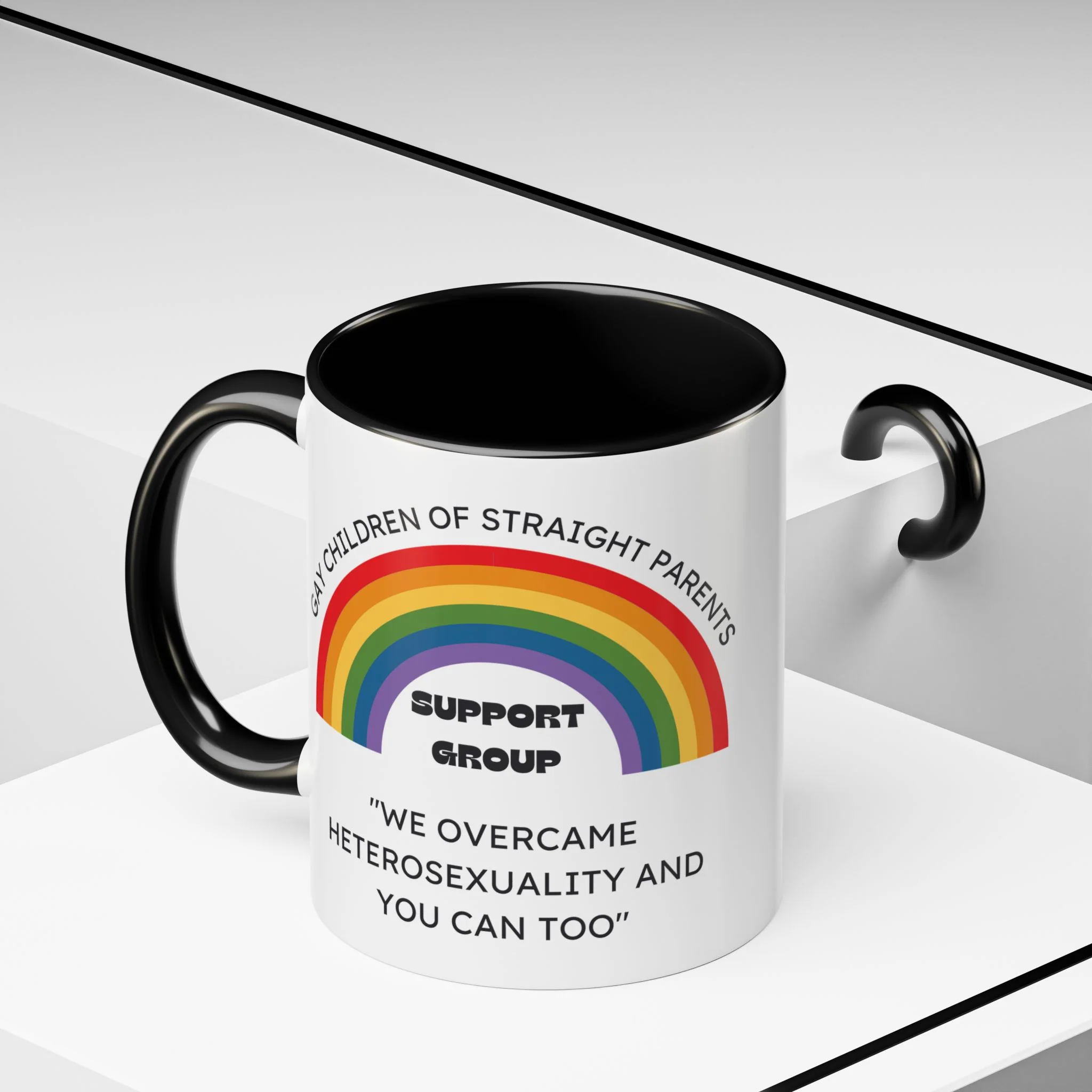 Gay Children of Straight Parents Support Group Accent Coffee Mug 11oz - Image 2