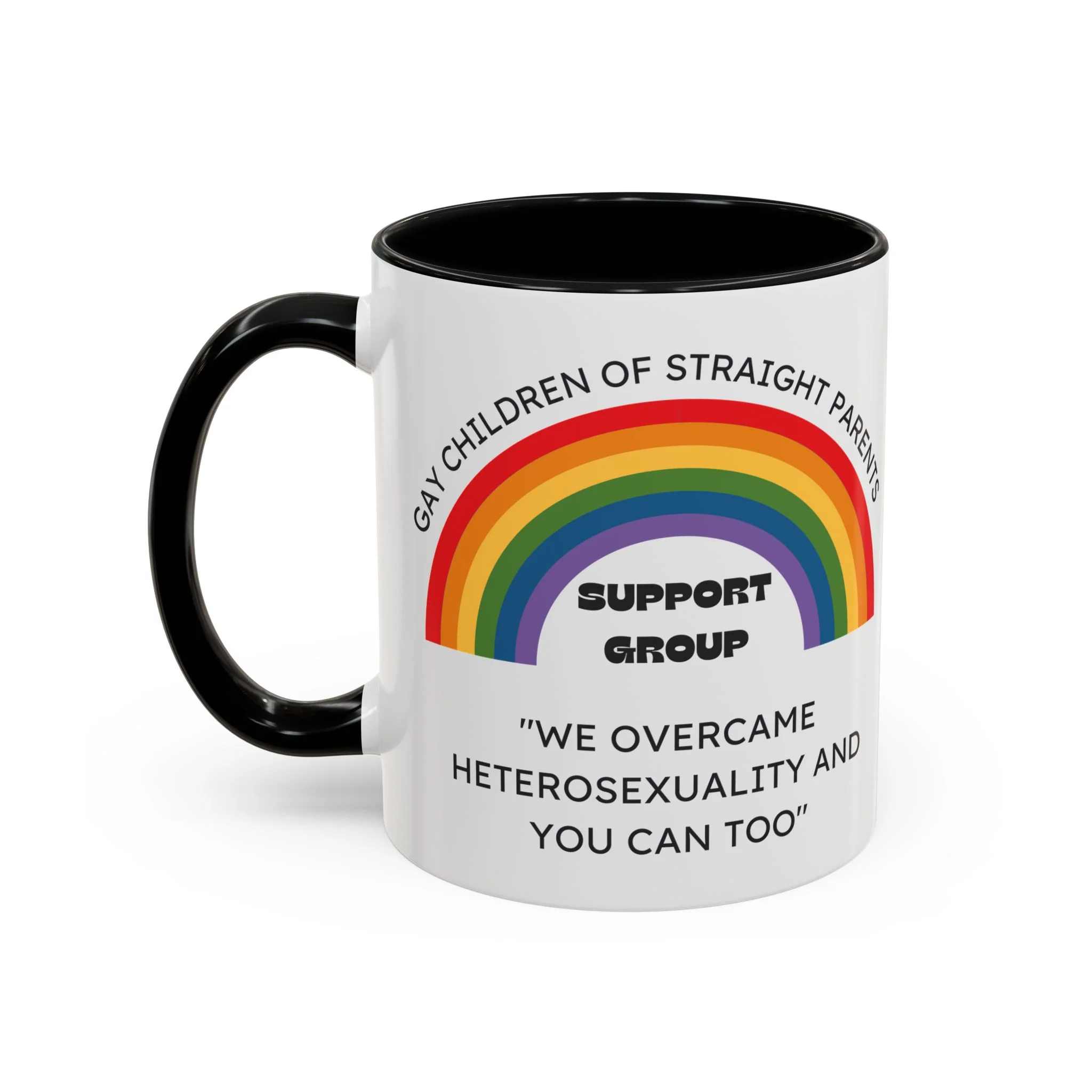 Gay Children of Straight Parents Support Group Accent Coffee Mug 11oz - Image 4