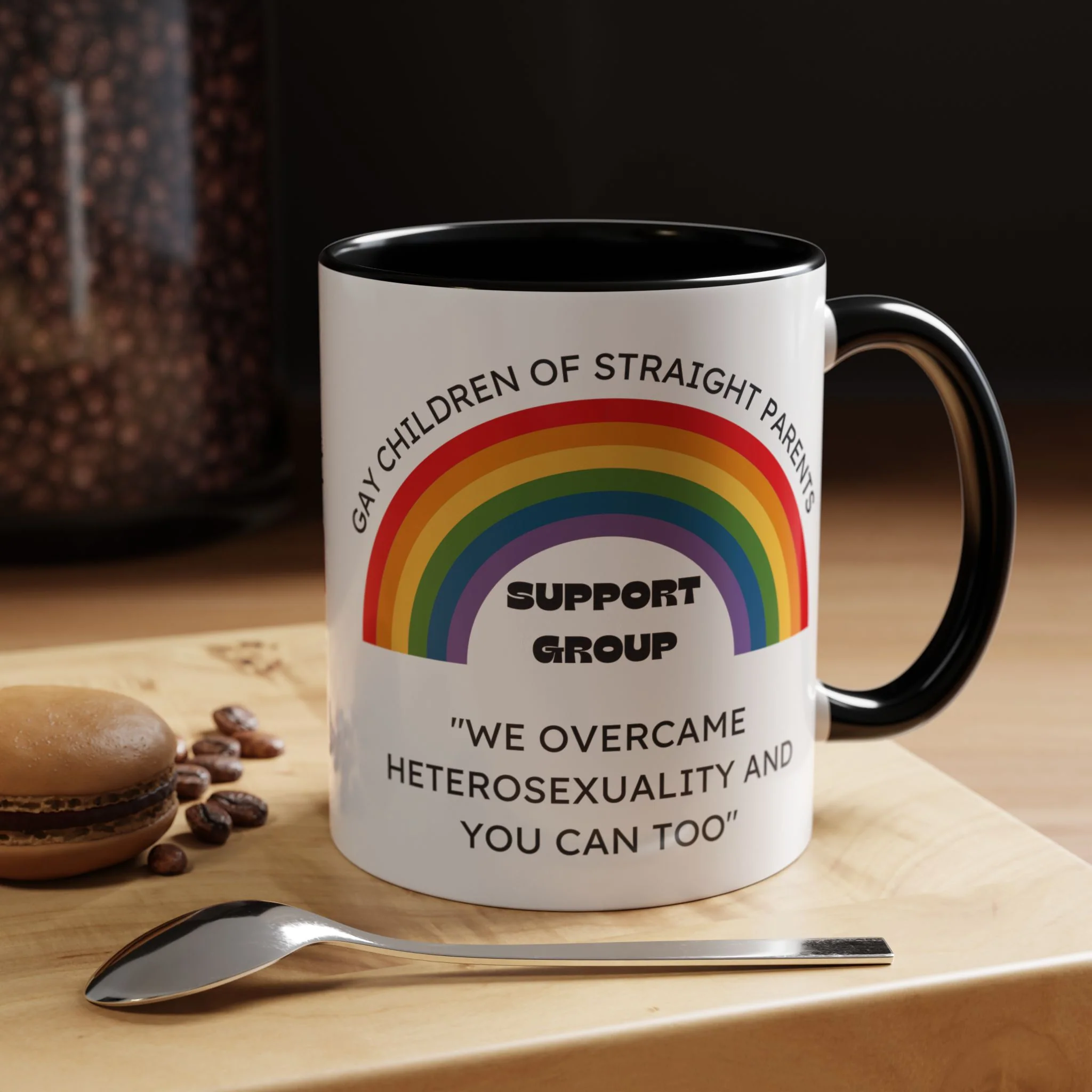 Gay Children of Straight Parents Support Group Accent Coffee Mug 11oz - Image 6