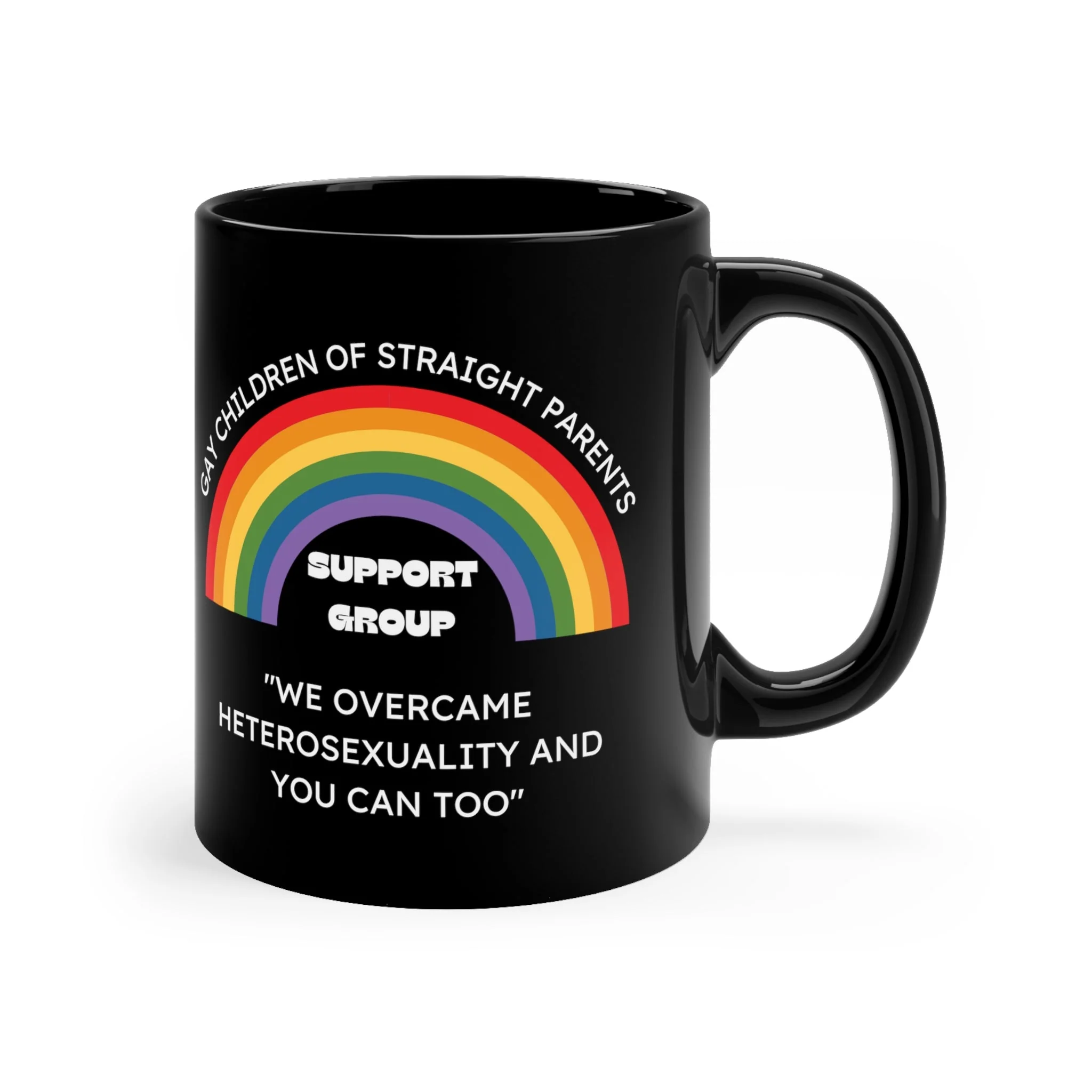 Gay Children of Straight Parents Support Group Mug in Black - Image 3