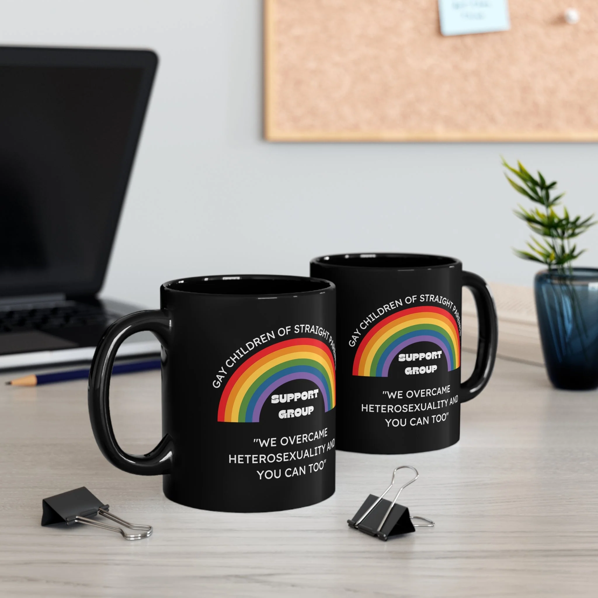 Gay Children of Straight Parents Support Group Mug in Black - Image 5