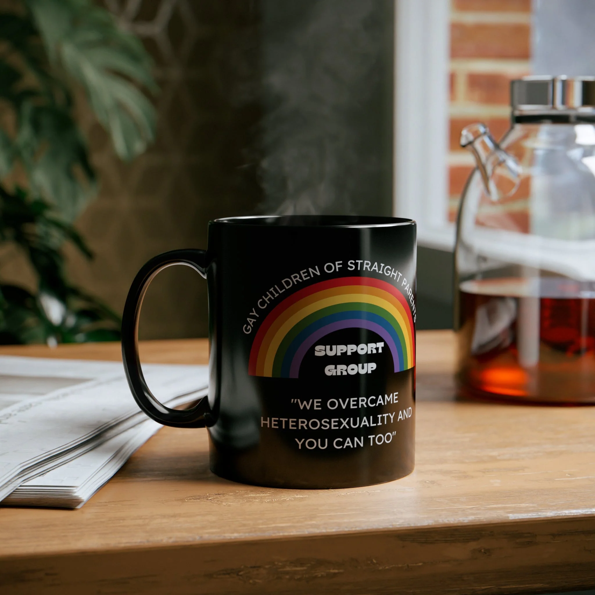 Gay Children of Straight Parents Support Group Mug in Black - Image 6