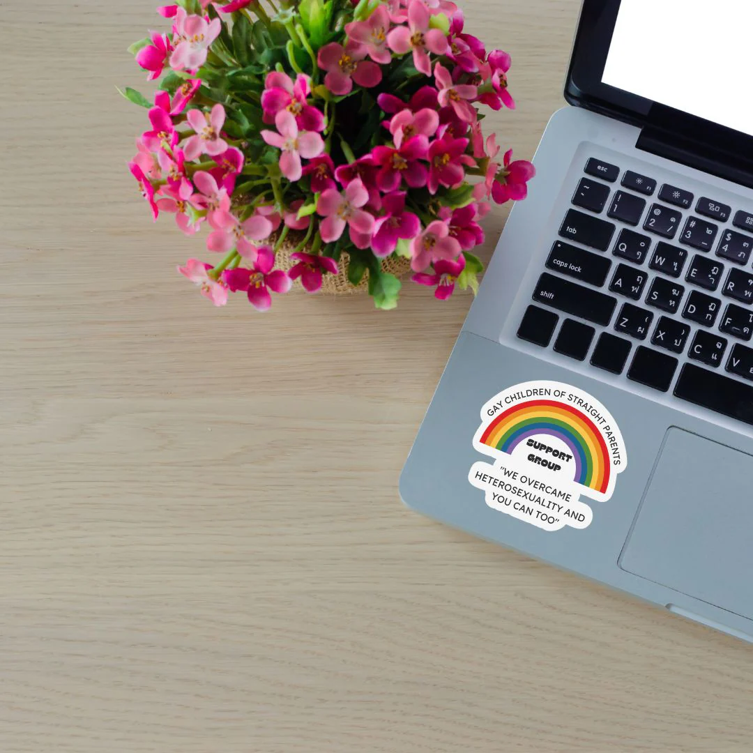 Gay Children of Straight Parents Support Group Glossy Die Cut Vinyl Sticker 2.95in x 2.71in - Image 3
