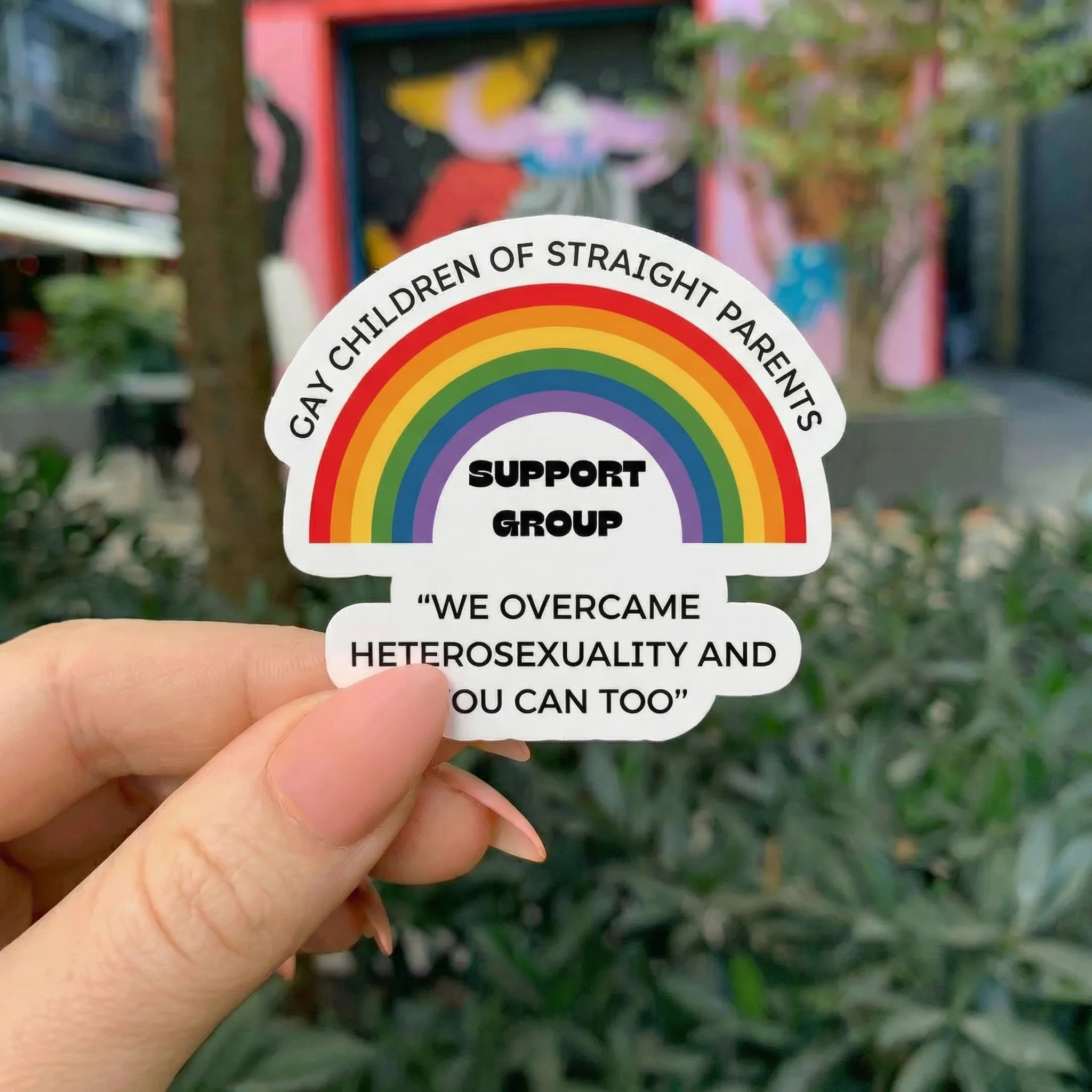 Gay Children of Straight Parents Support Group Glossy Die Cut Vinyl Sticker 2.95in x 2.71in - Image 7